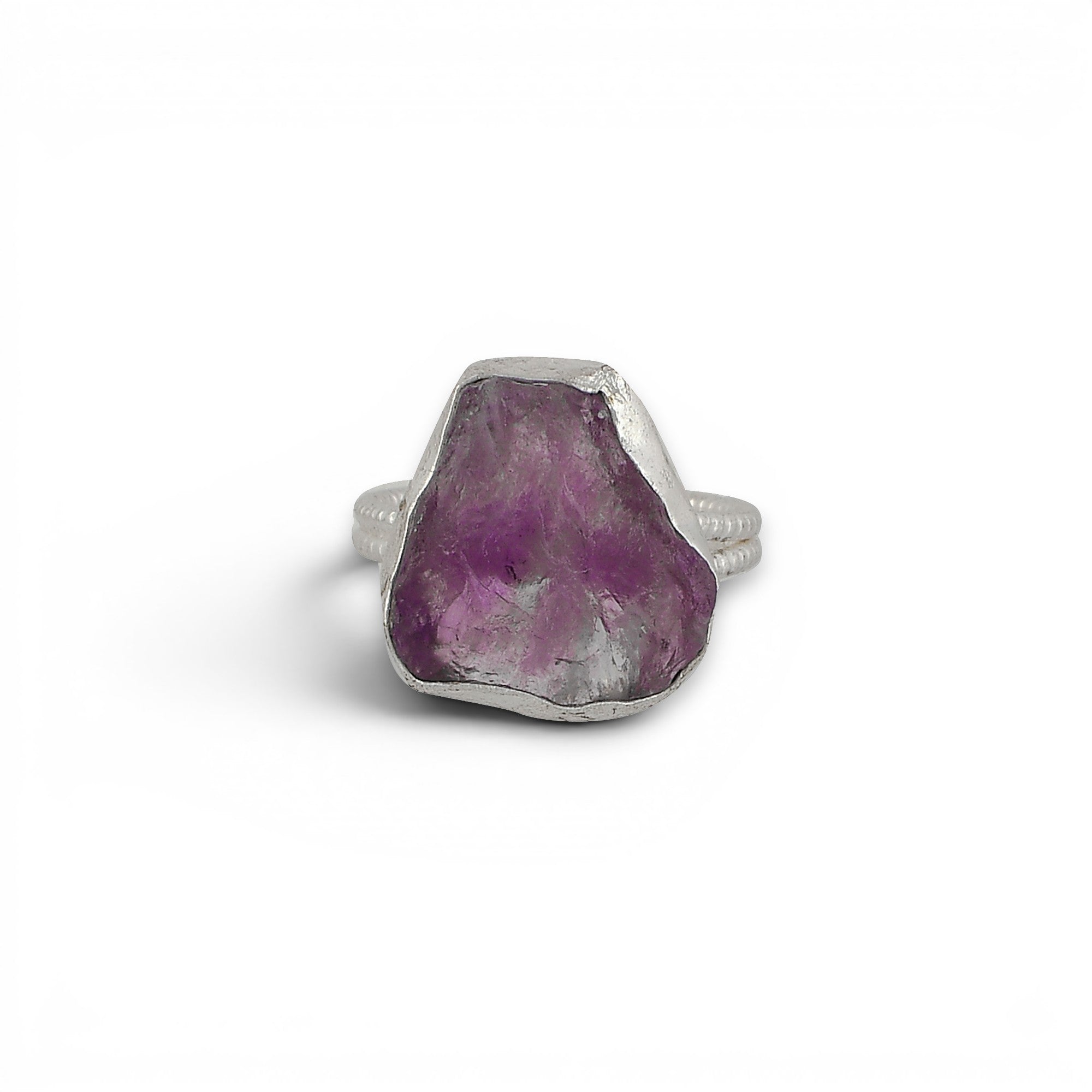 Amethystt Rough Gemstone Ring