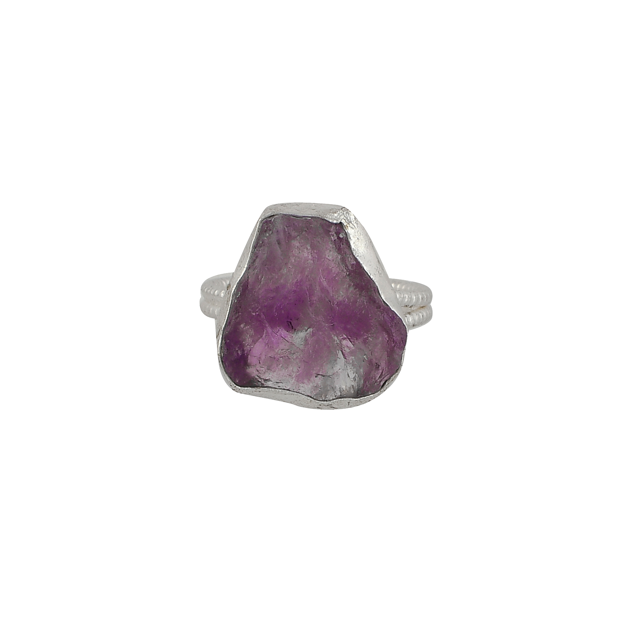 Amethyst Rough Gemstone Adjustable Ring