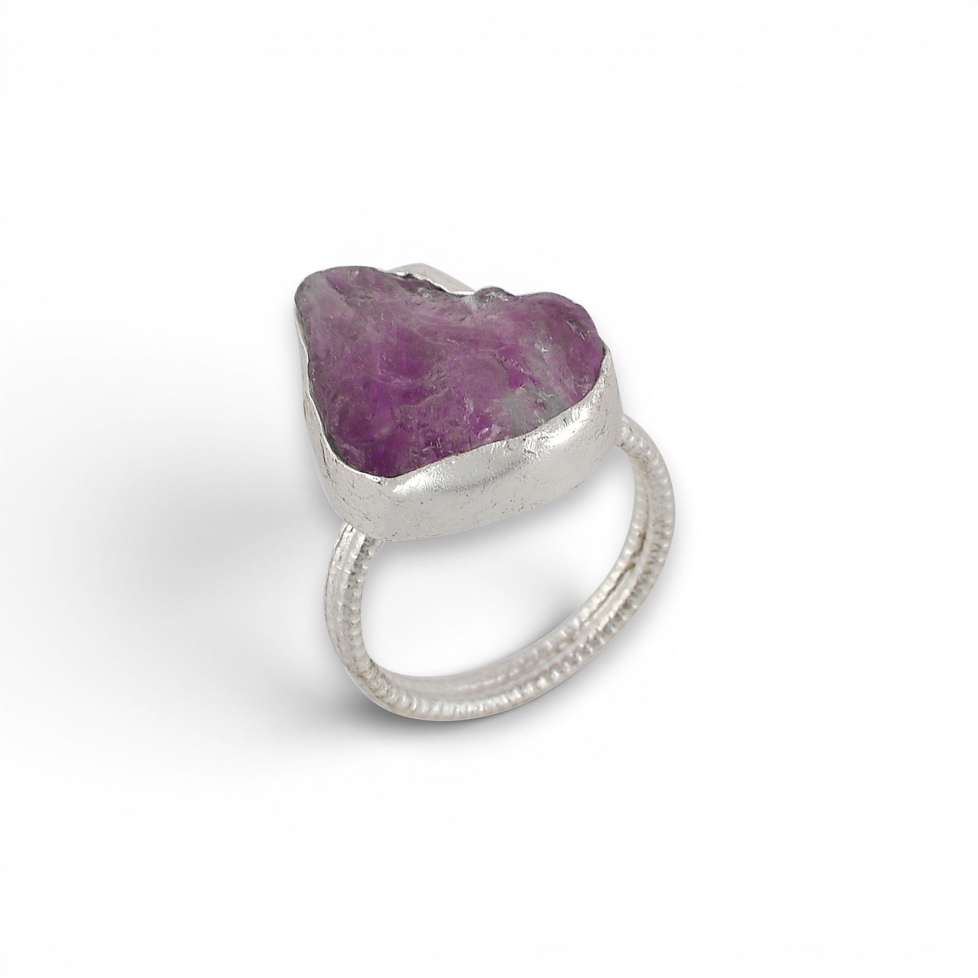 Amethystt Rough Gemstone Ring