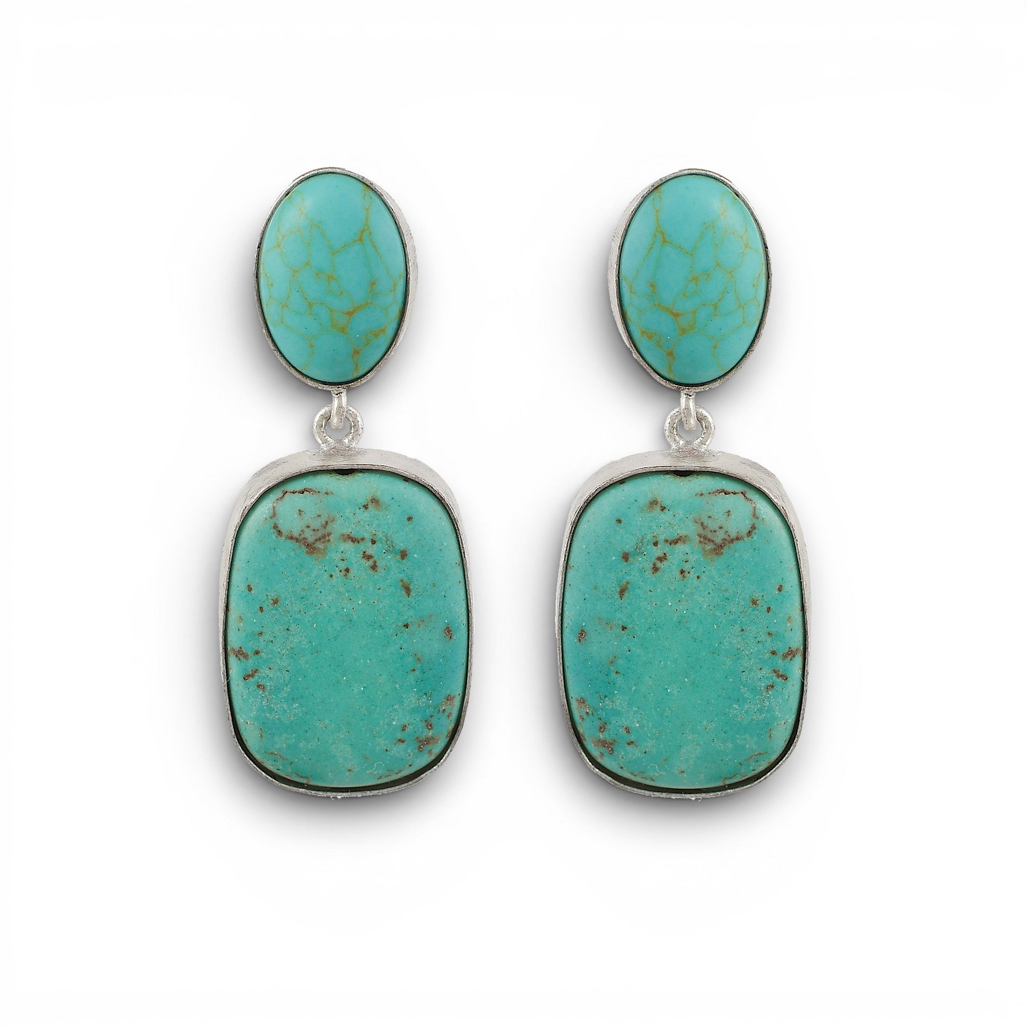 Turquoise Rough Gemstone Stud Earring