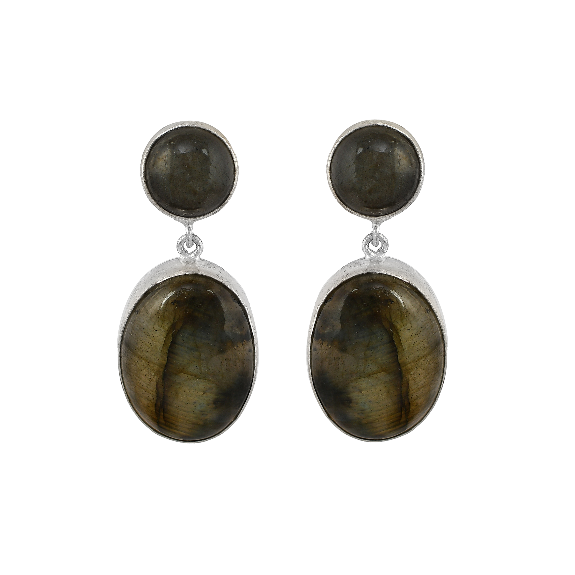 Labradorite Rough Gemstone Stud Earring