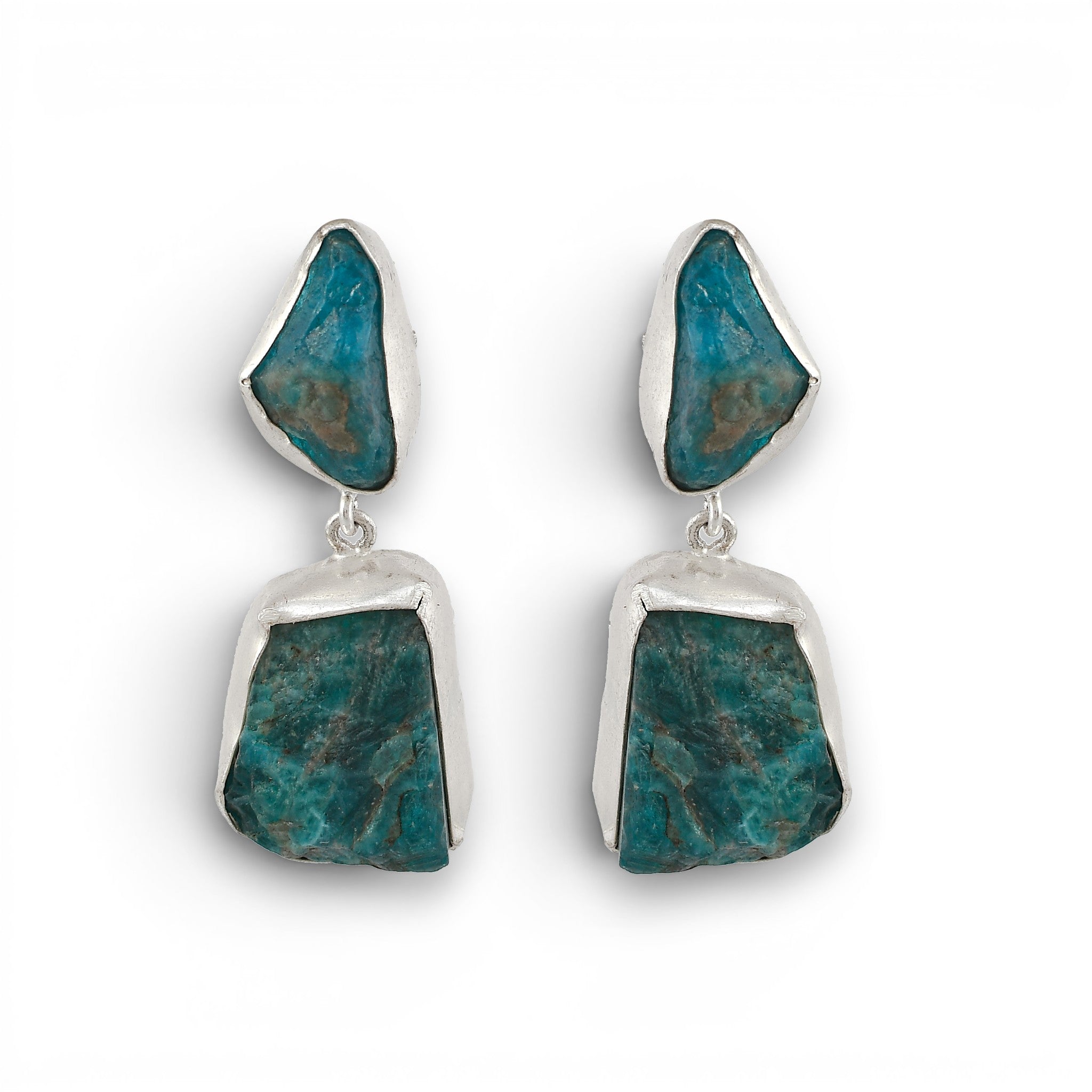 Apatite Rough Gemstone Stud Earring