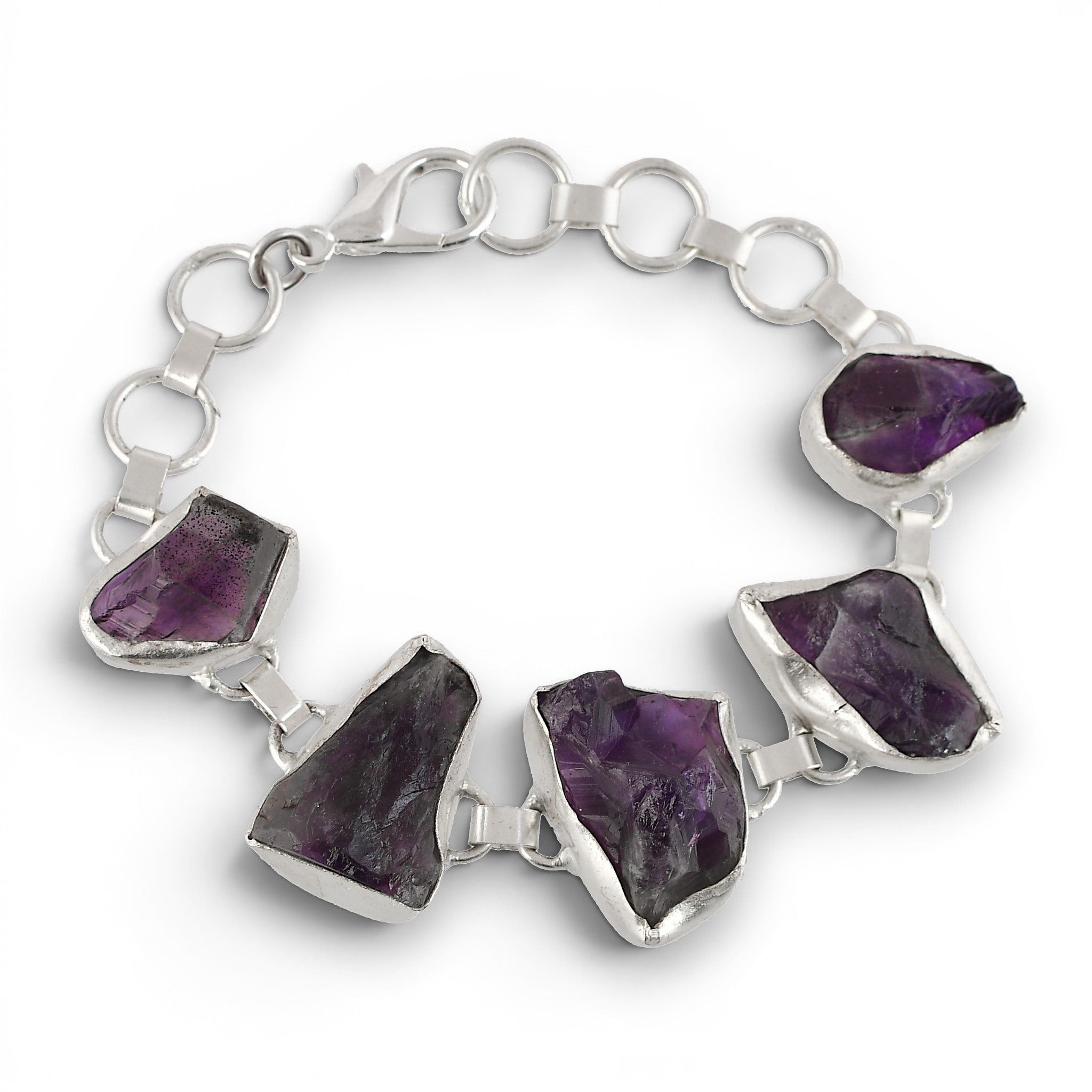 Amethystt Rough Gemstone Bracelet
