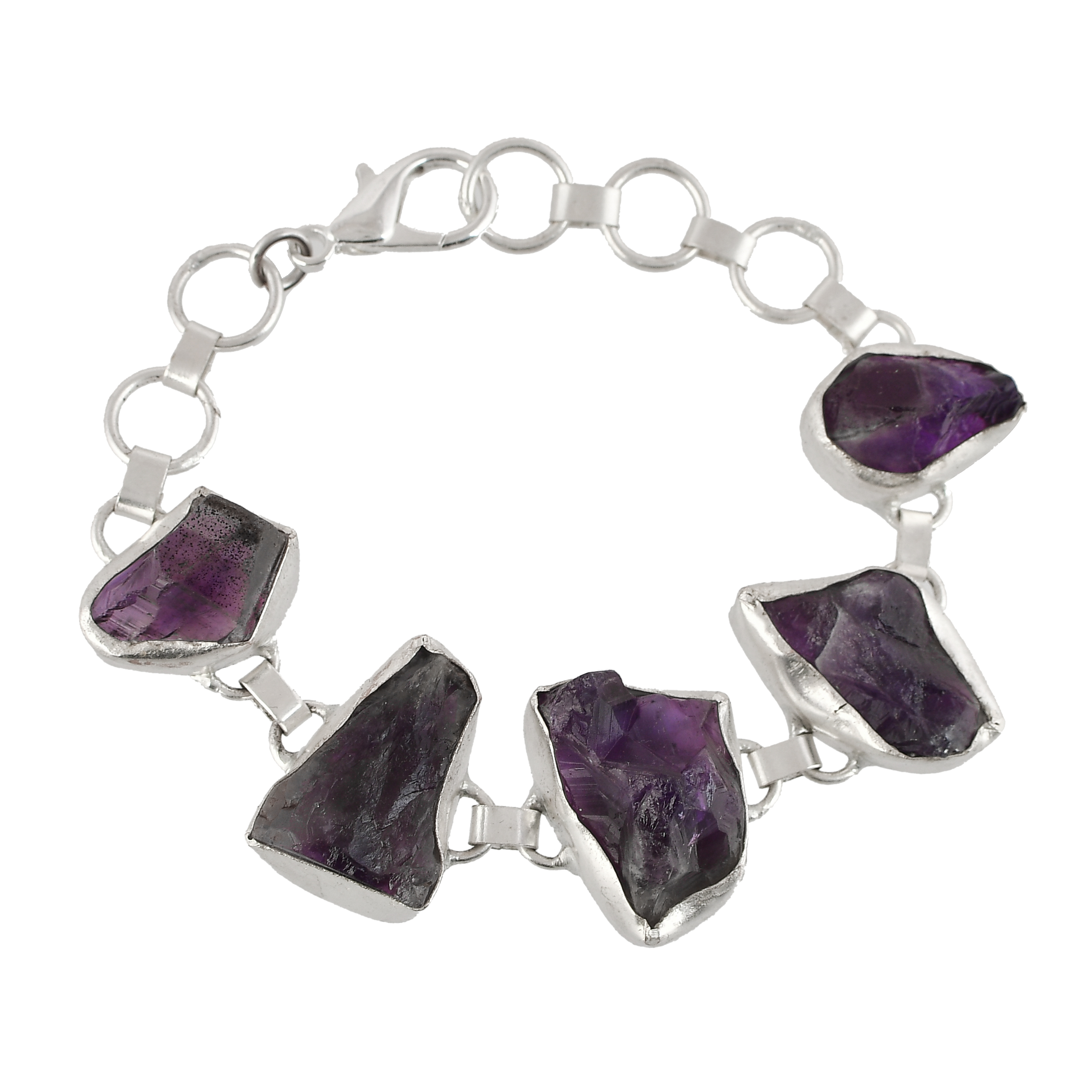 Purple Amethyst Rough Gemstone Bracelet