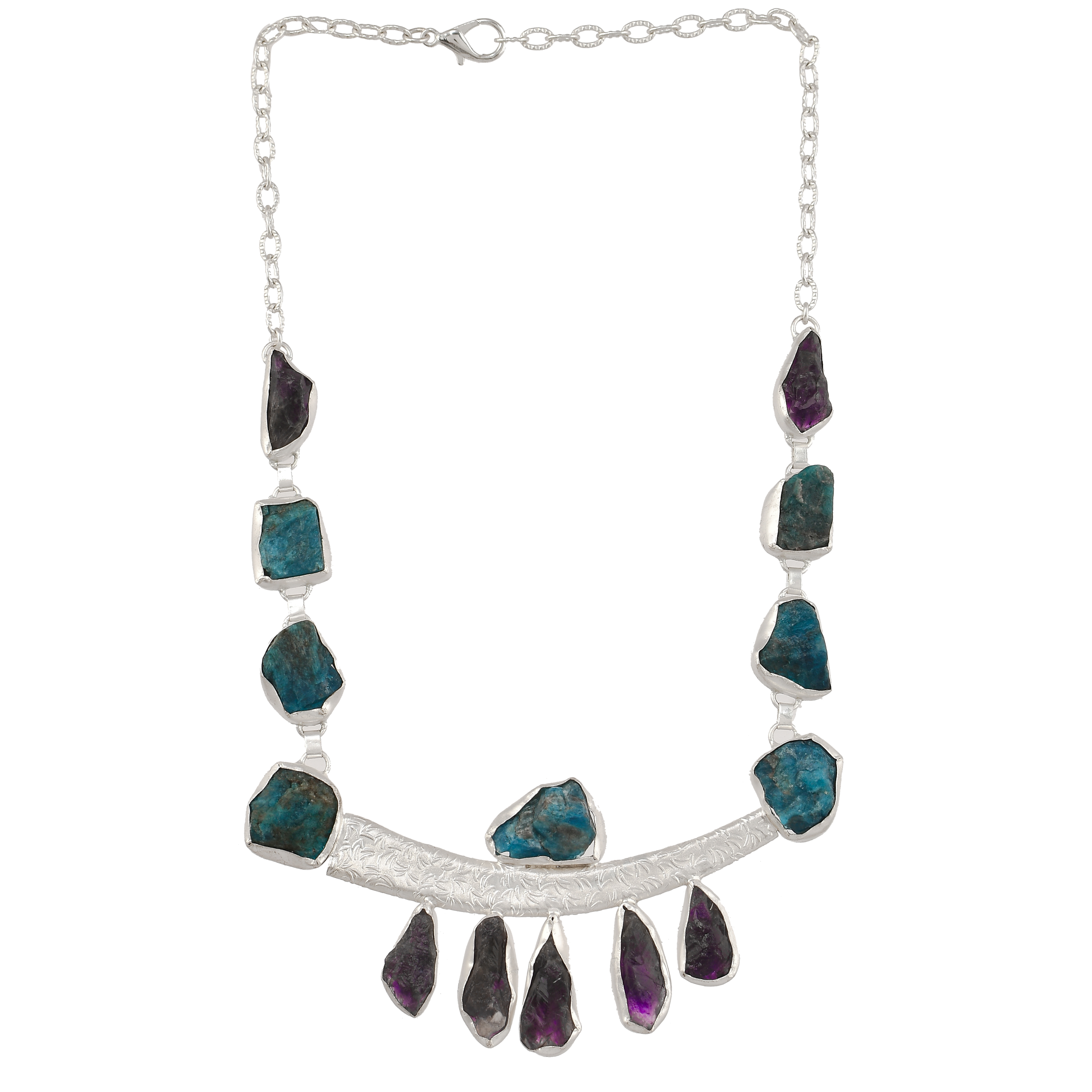 Natural Gemstone Brass Necklace jewelry