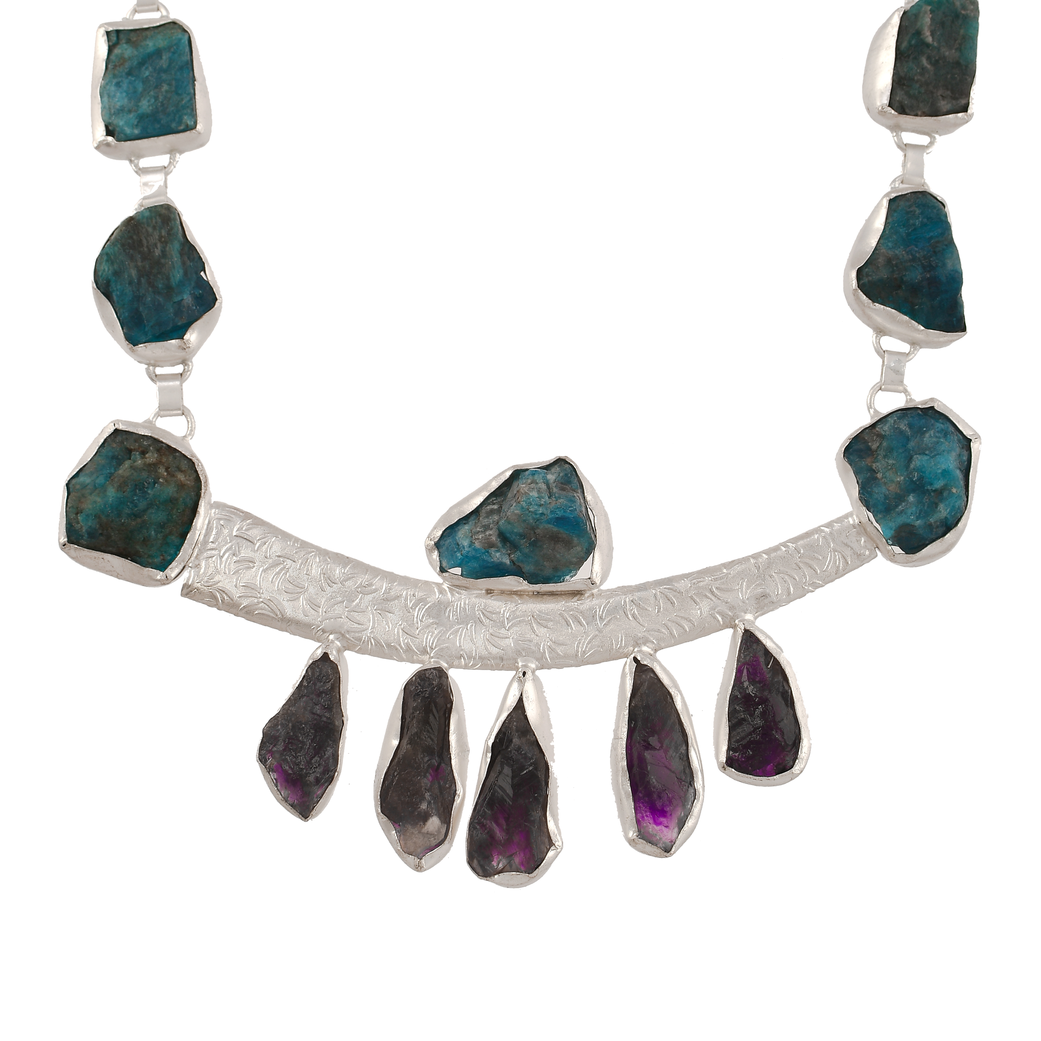 Natural Gemstone Brass Necklace jewelry