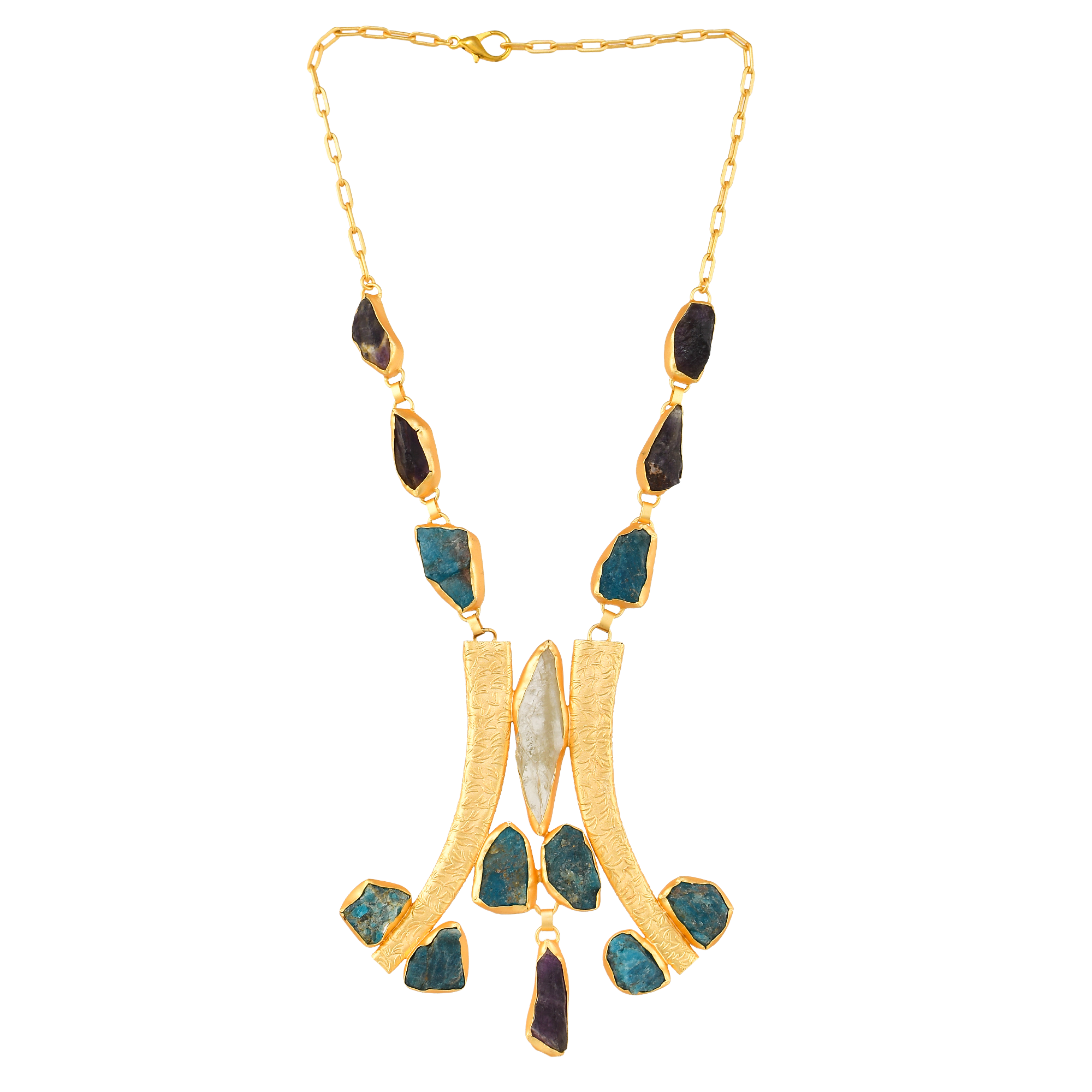 Apatite Amethyst Gemstone Necklace jewelry