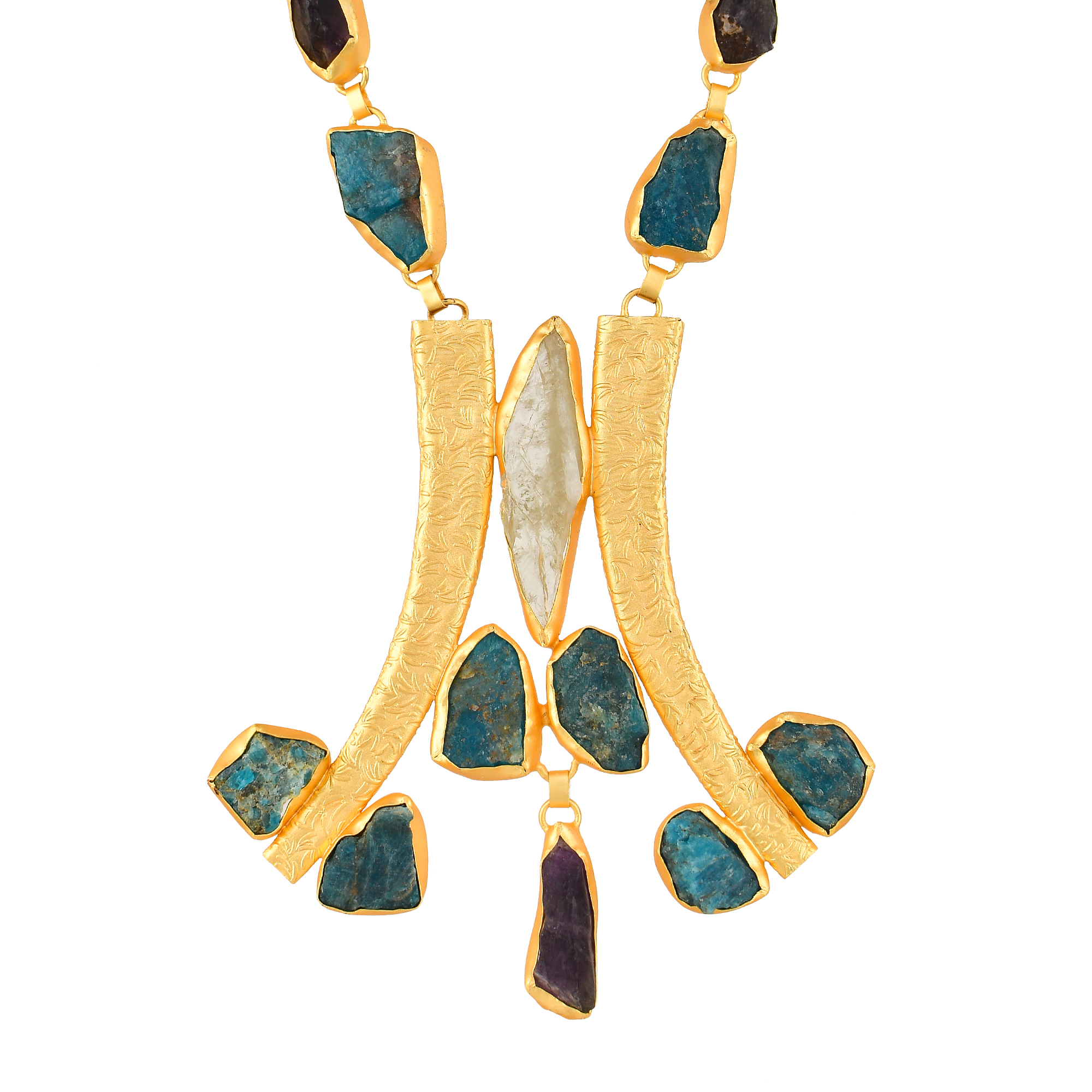 Apatite Amethyst Gemstone Necklace jewelry