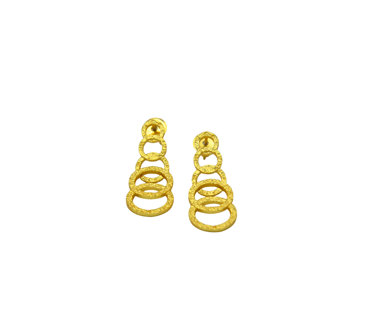 Hammered Gold Plated Round Stud Earring