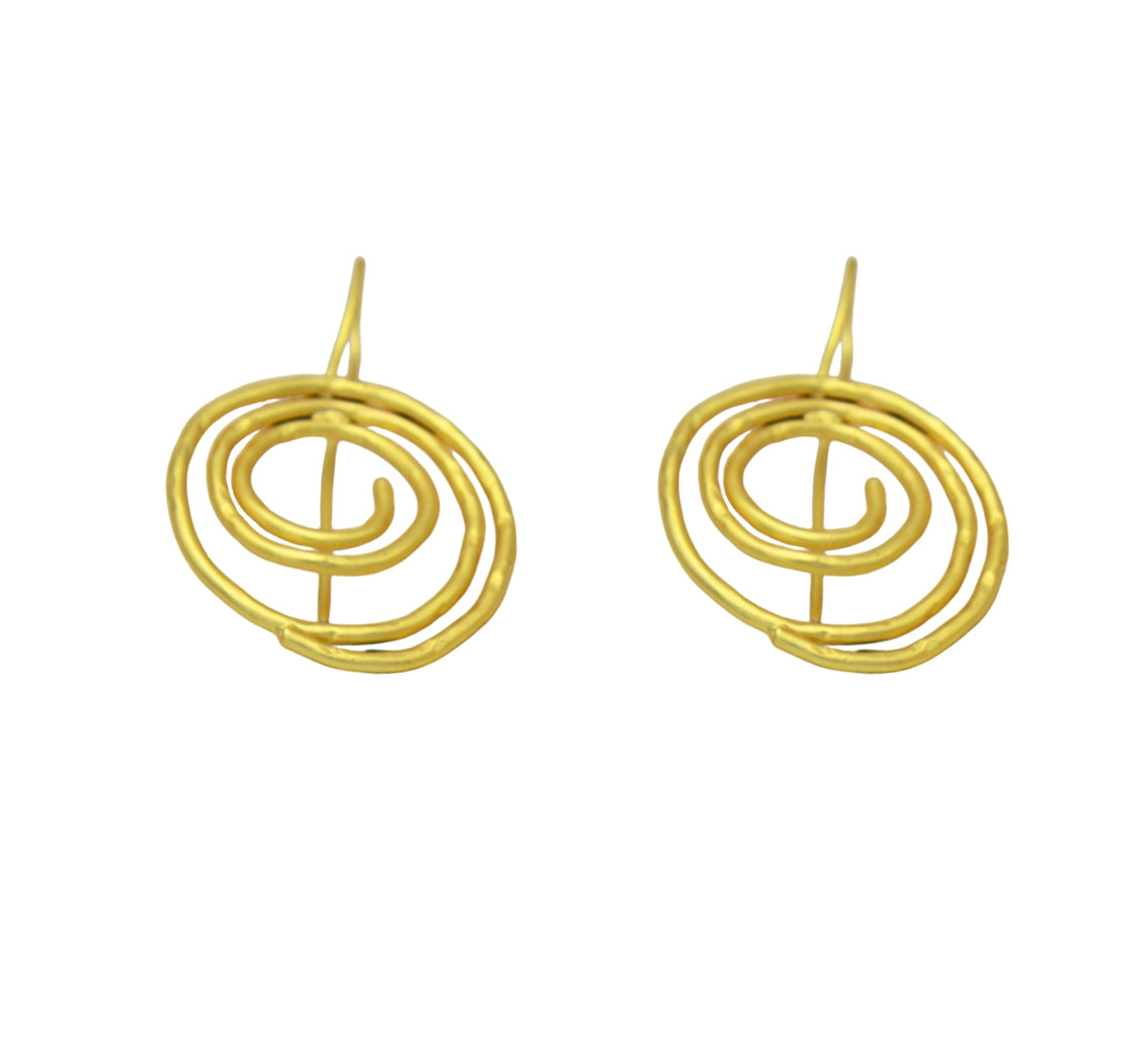 Swirl Gold Plated Hook Earring
