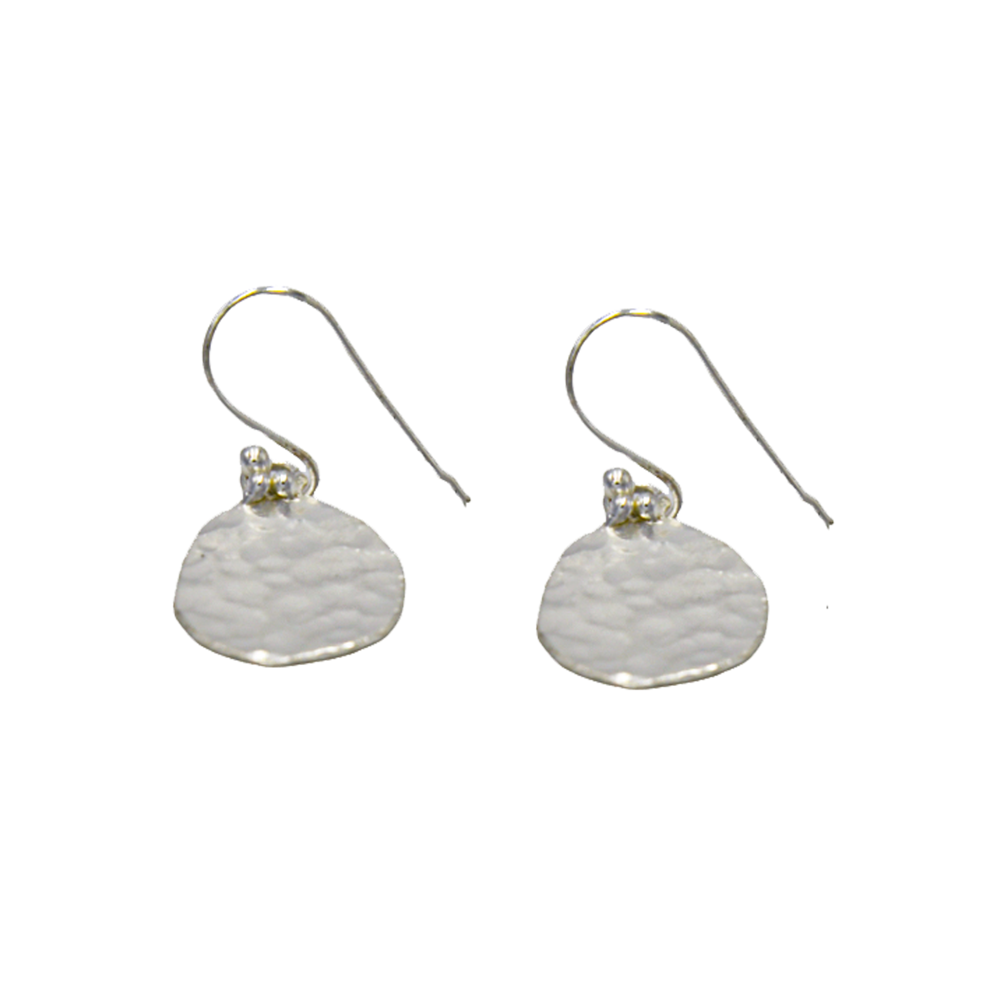 Disk Solid Silver Dangle Earring