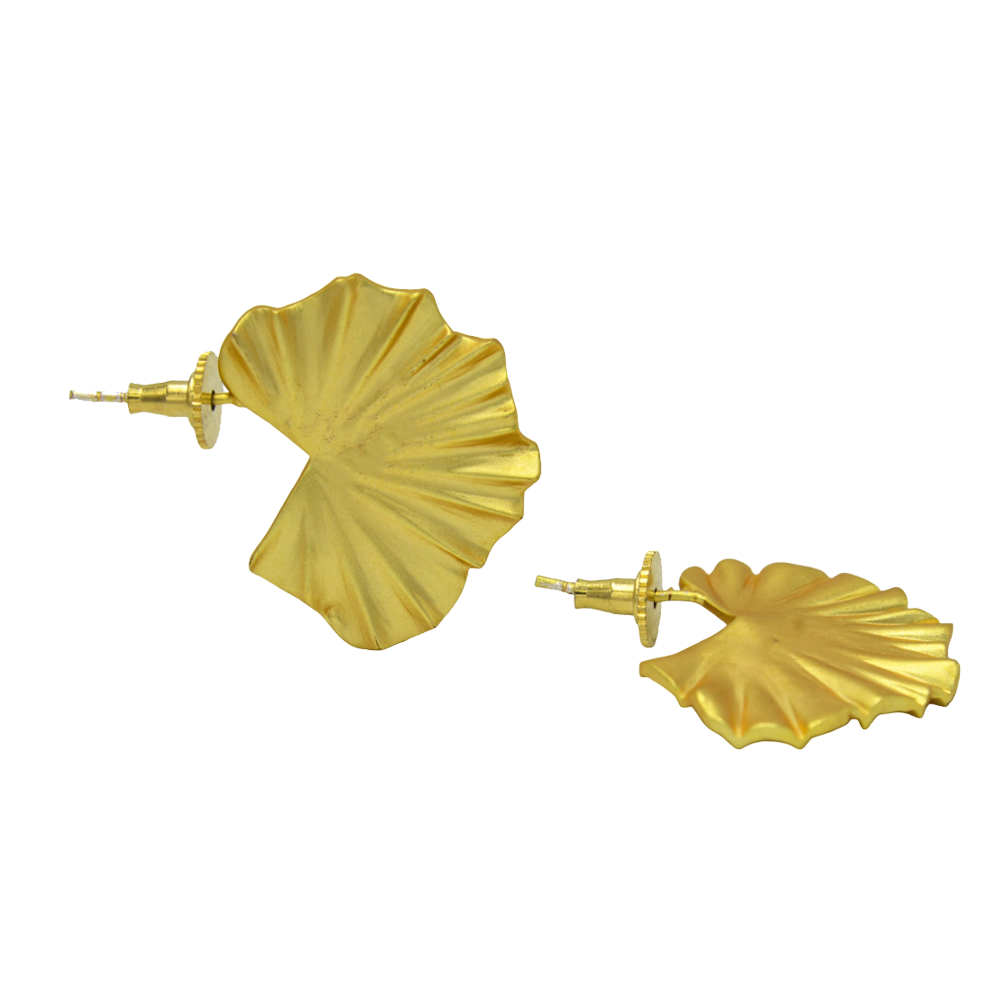 Lotus Leaf Gold Plated Stud Earring