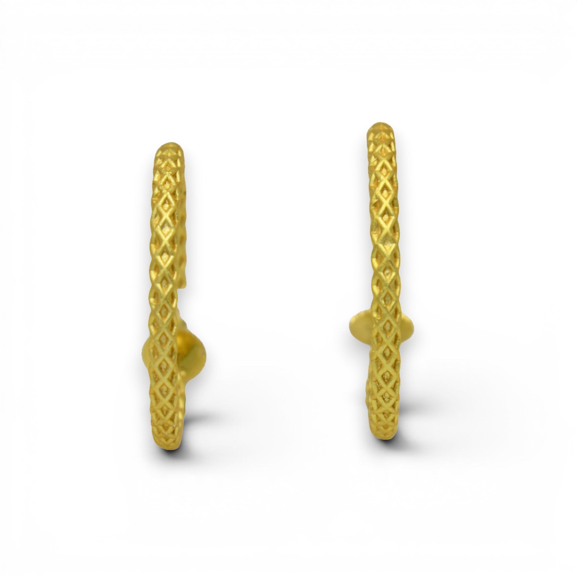 Crescent Gold Hoop Stud Earring
