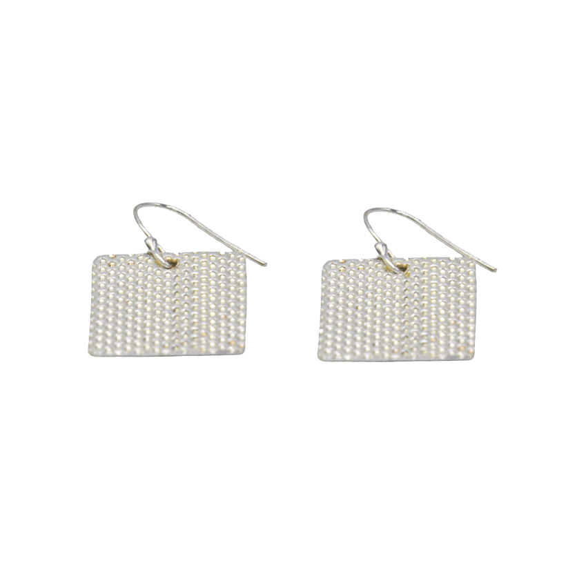Hammered Silver Dangle Earring