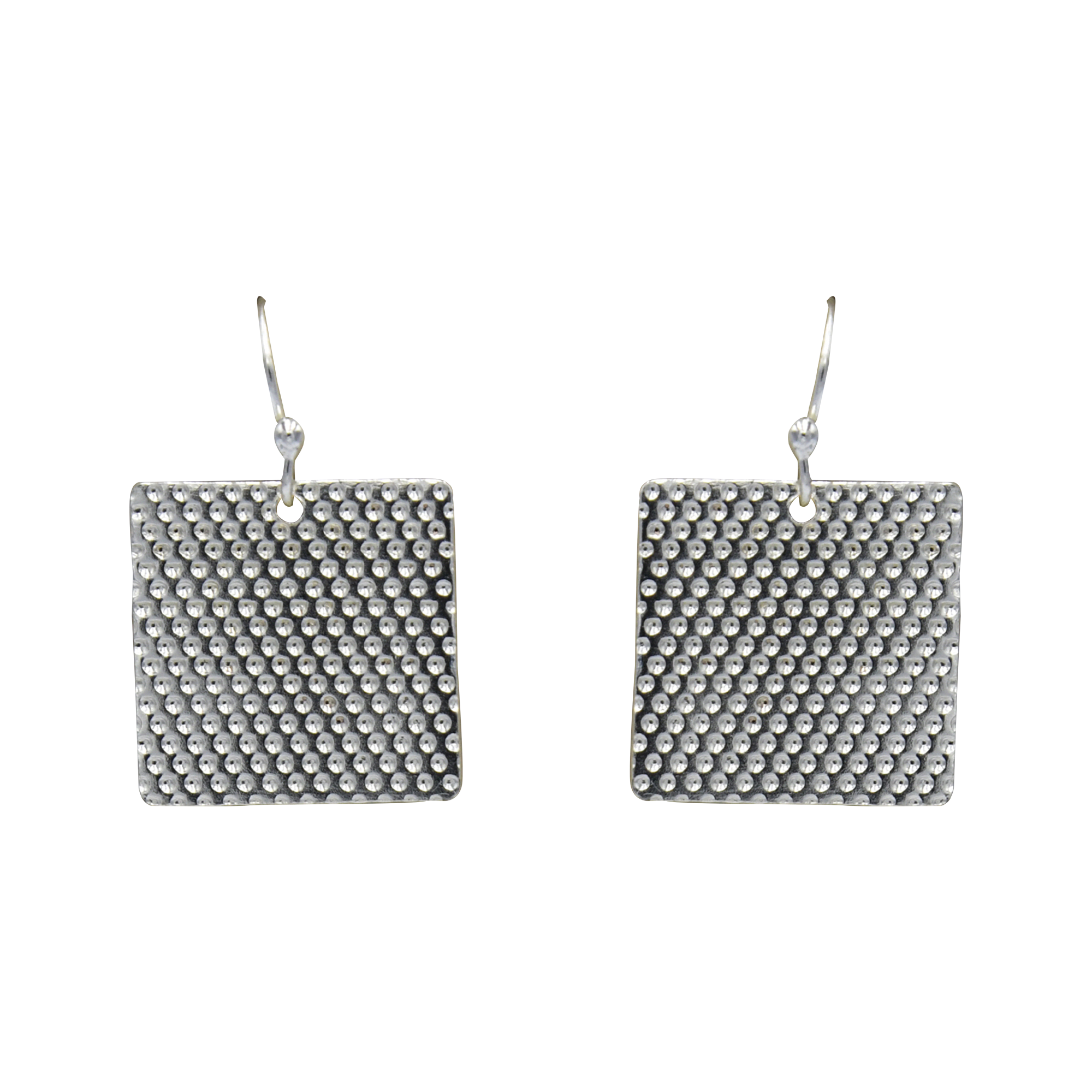Hammered Silver Dangle Earring