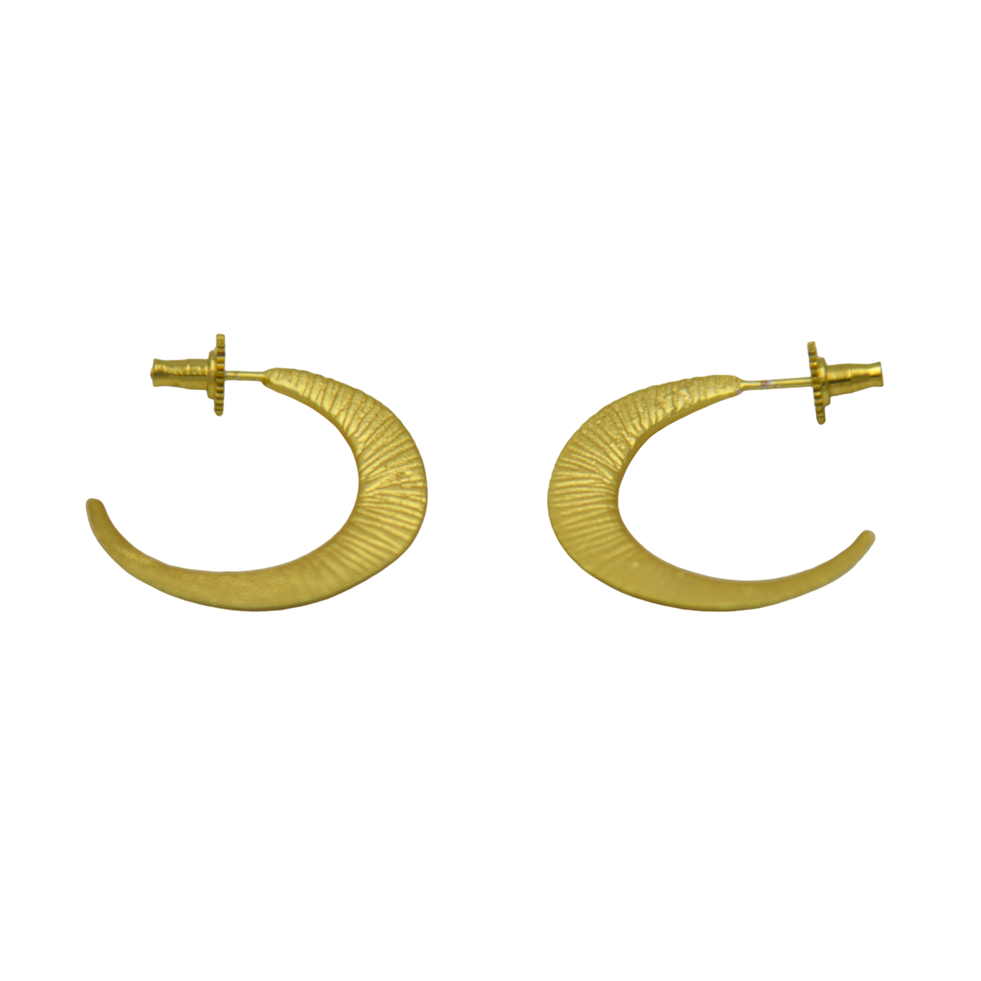 Crescent Moon Brass Earring