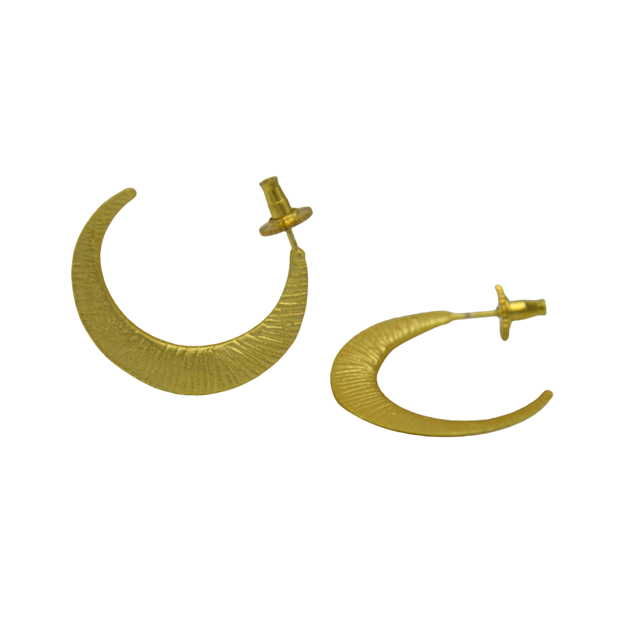 Crescent Moon Brass Earring