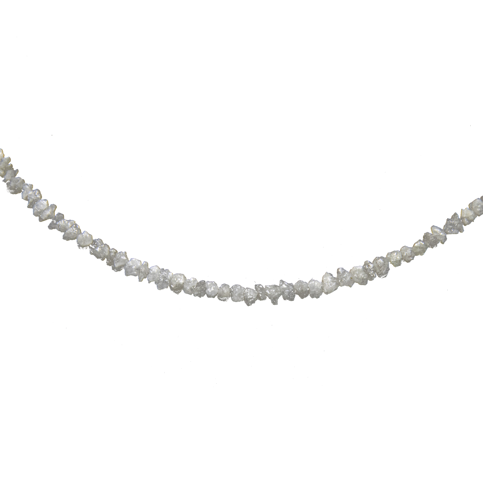 Small silver Rough Diamond Bead Necklace with Silver Clasp