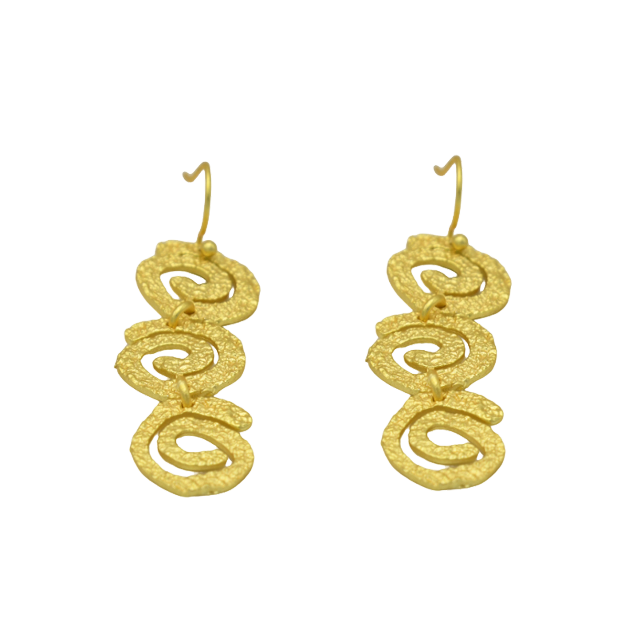 Uneven Swirl "Jalebi" Dangle Earrings