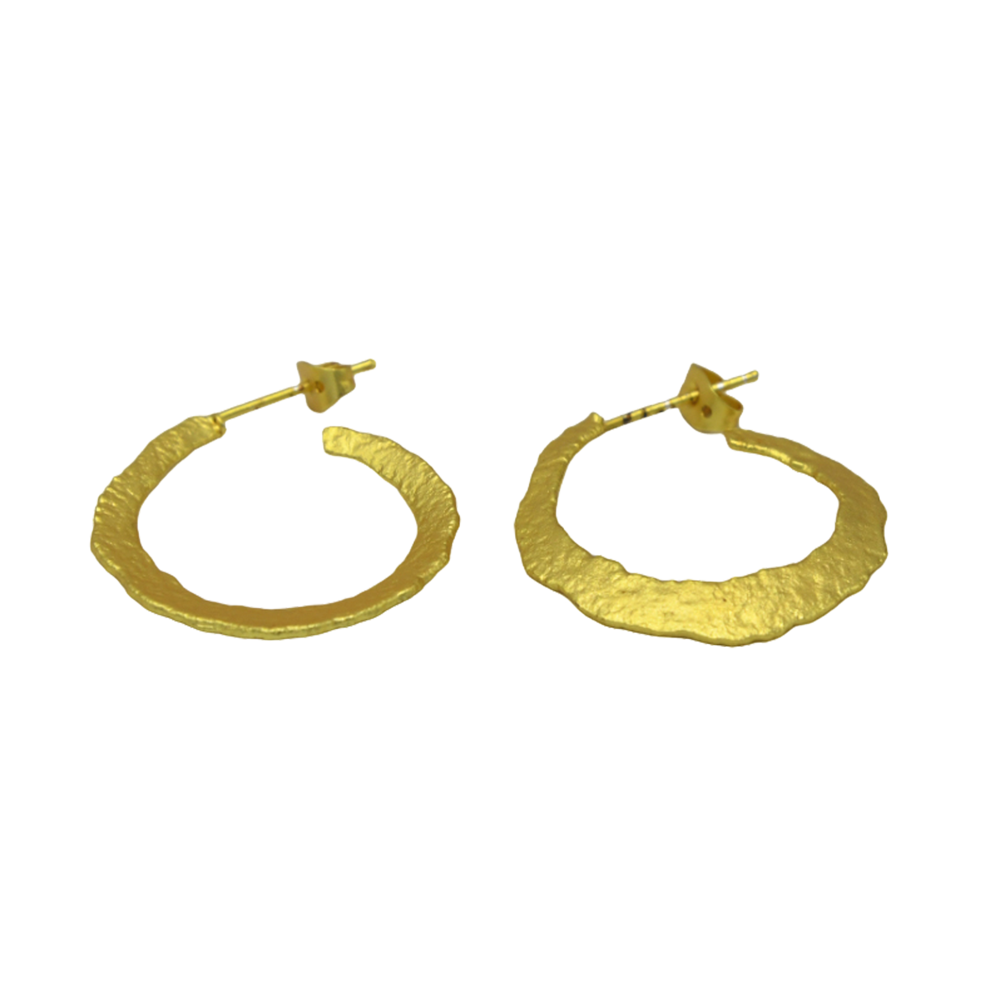 Textured Brass Hoop Earring