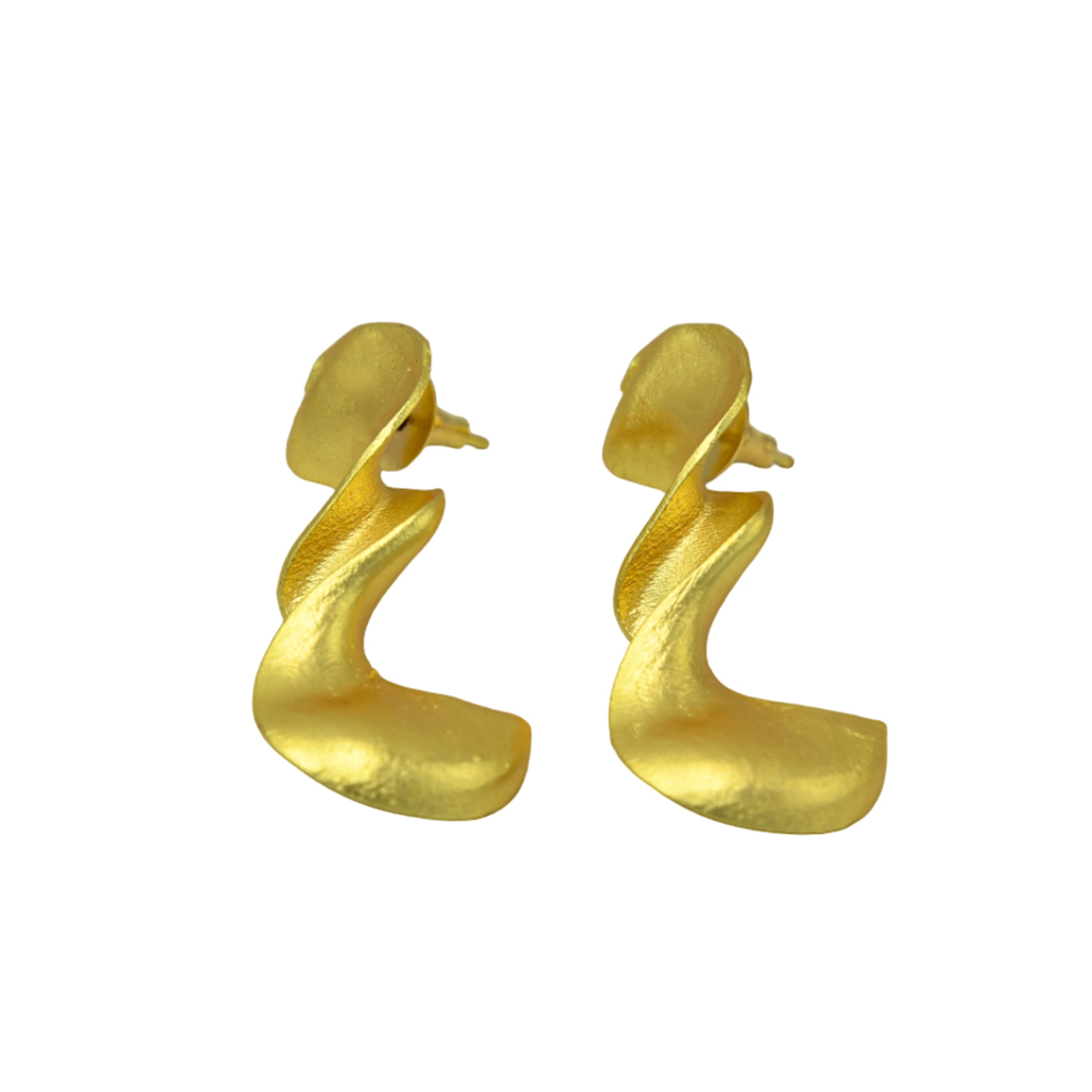 Twisted Brass Gold Plated Dangler Earring