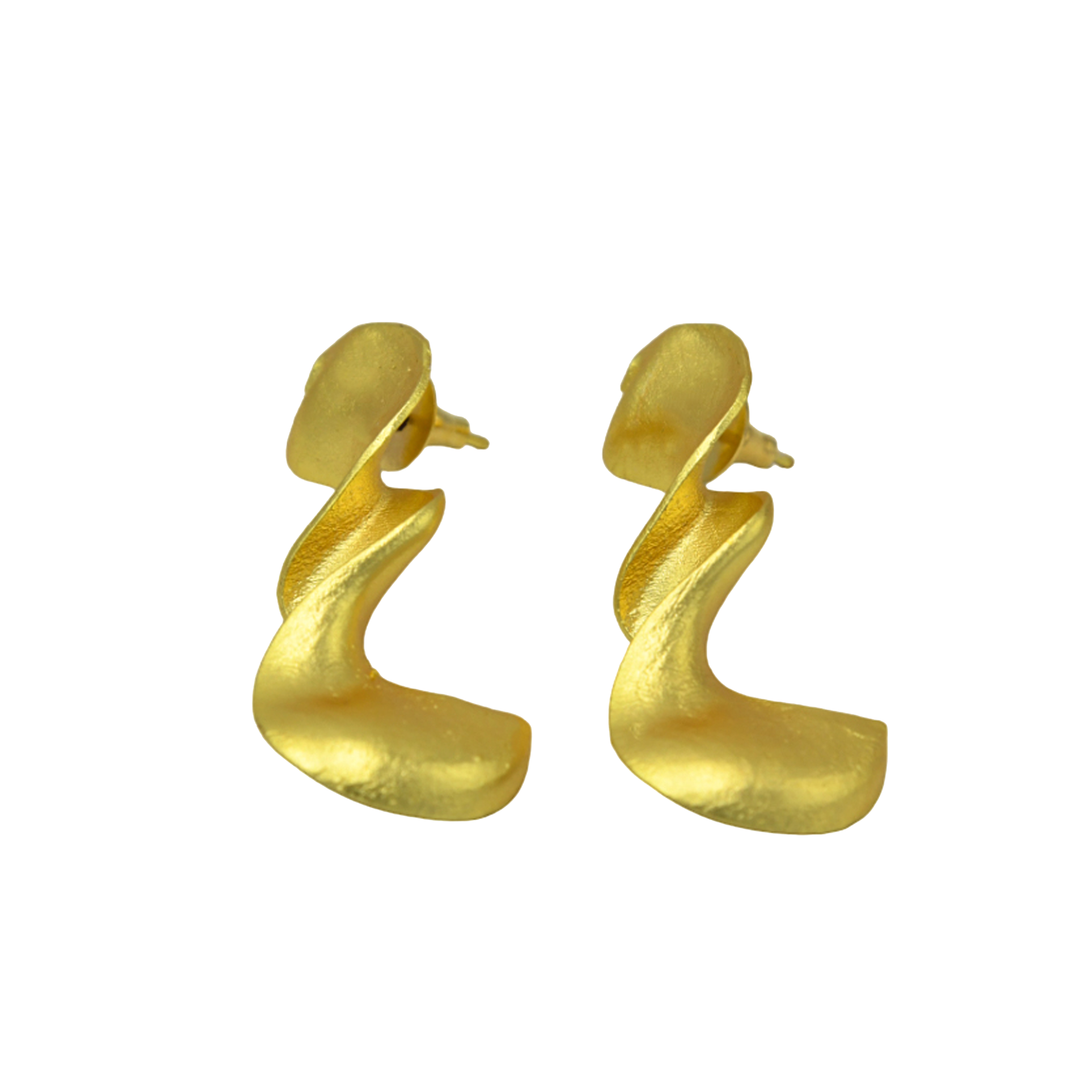 Twisted Brass Gold Plated Dangler Earring