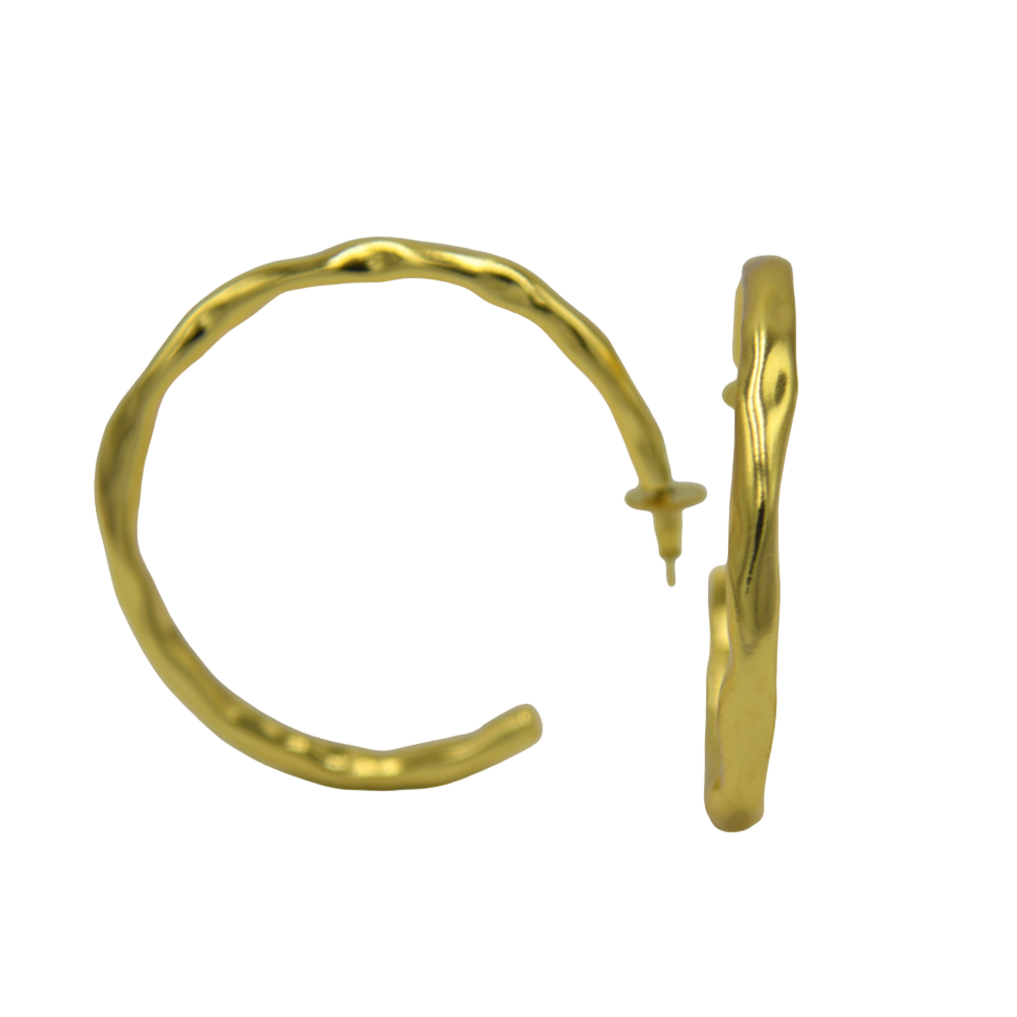 Uneven Textured Big Hoop Earring