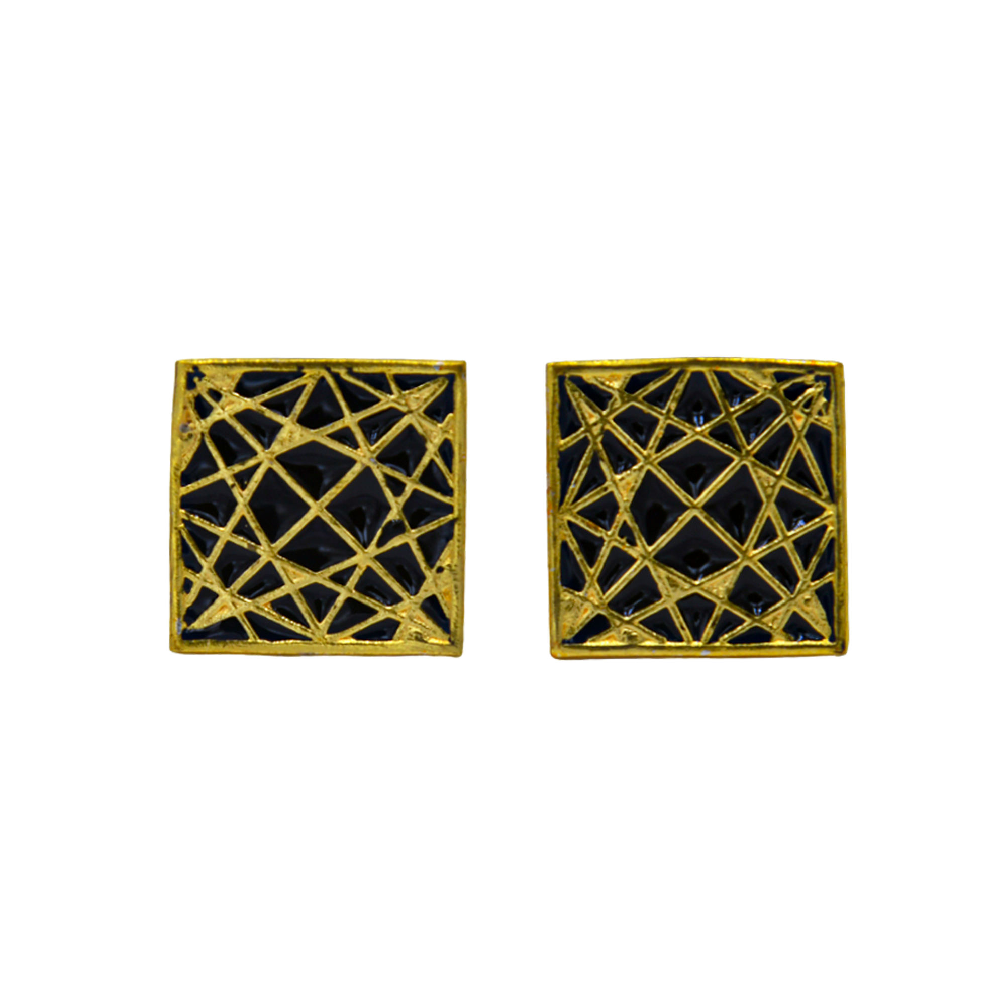 Gold Star Enameling Cufflinks