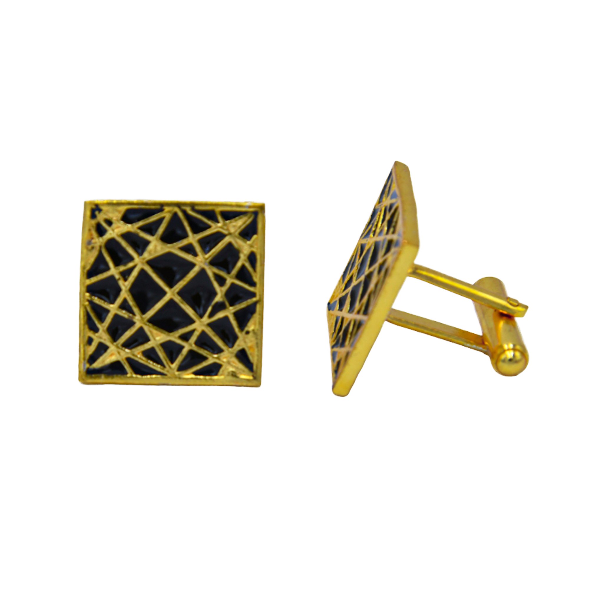 Gold Star Enameling Cufflinks
