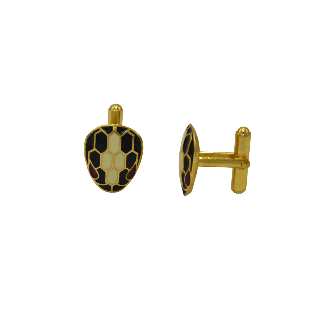 Black, White & Red Spider-Man Enameled Flash Gold Plated Cufflinks
