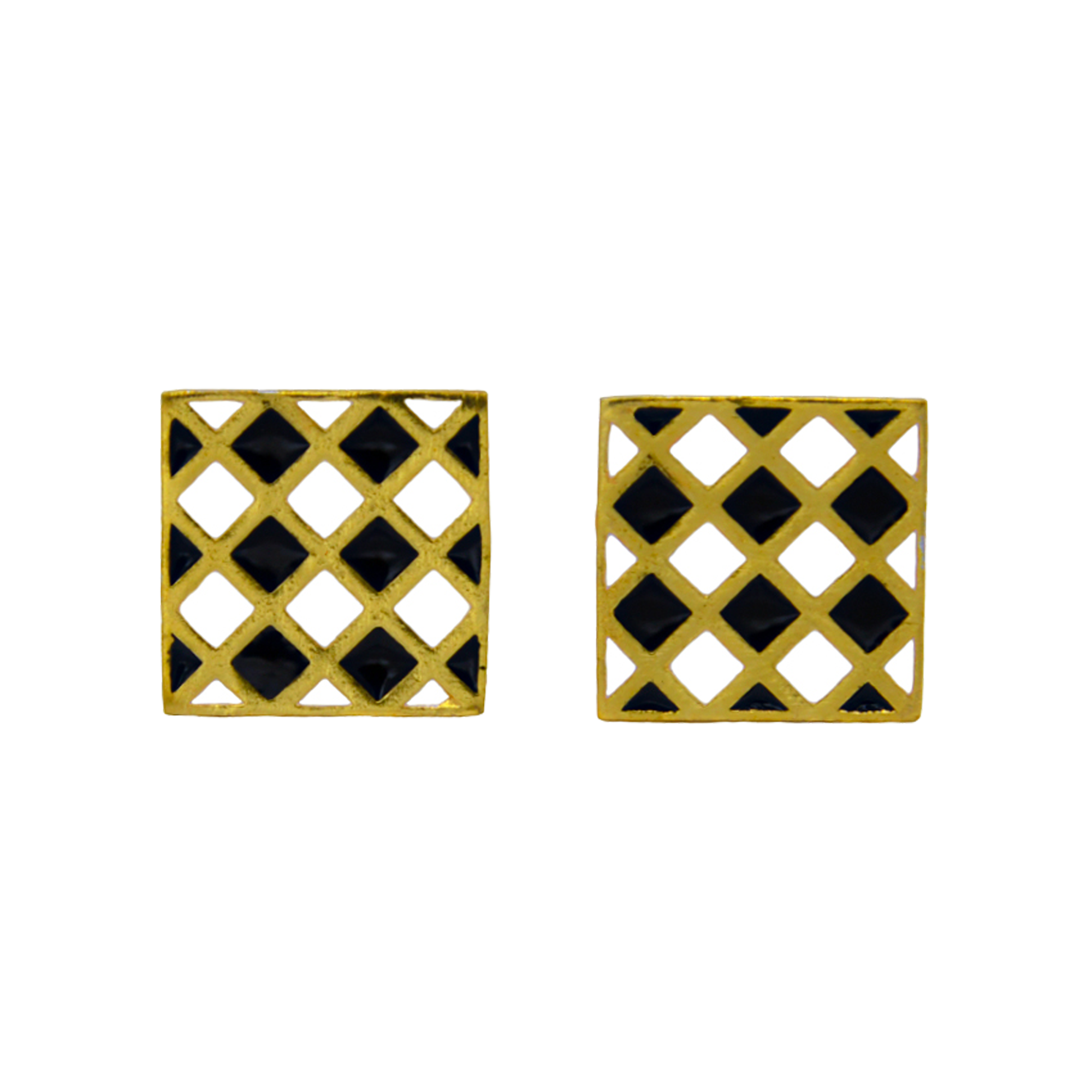 Black & White Enameled Cufflinks