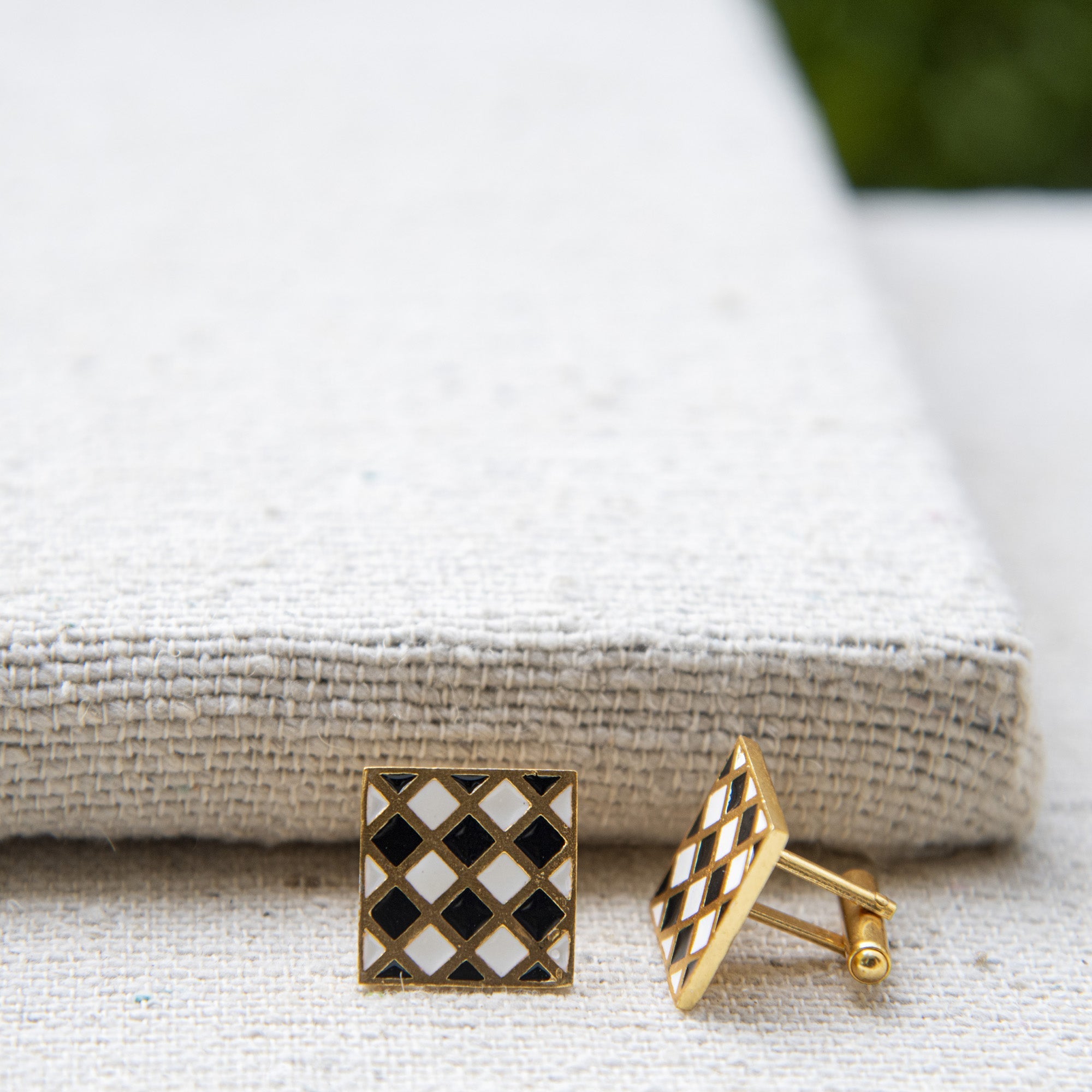 Black & White Enameled Cufflinks