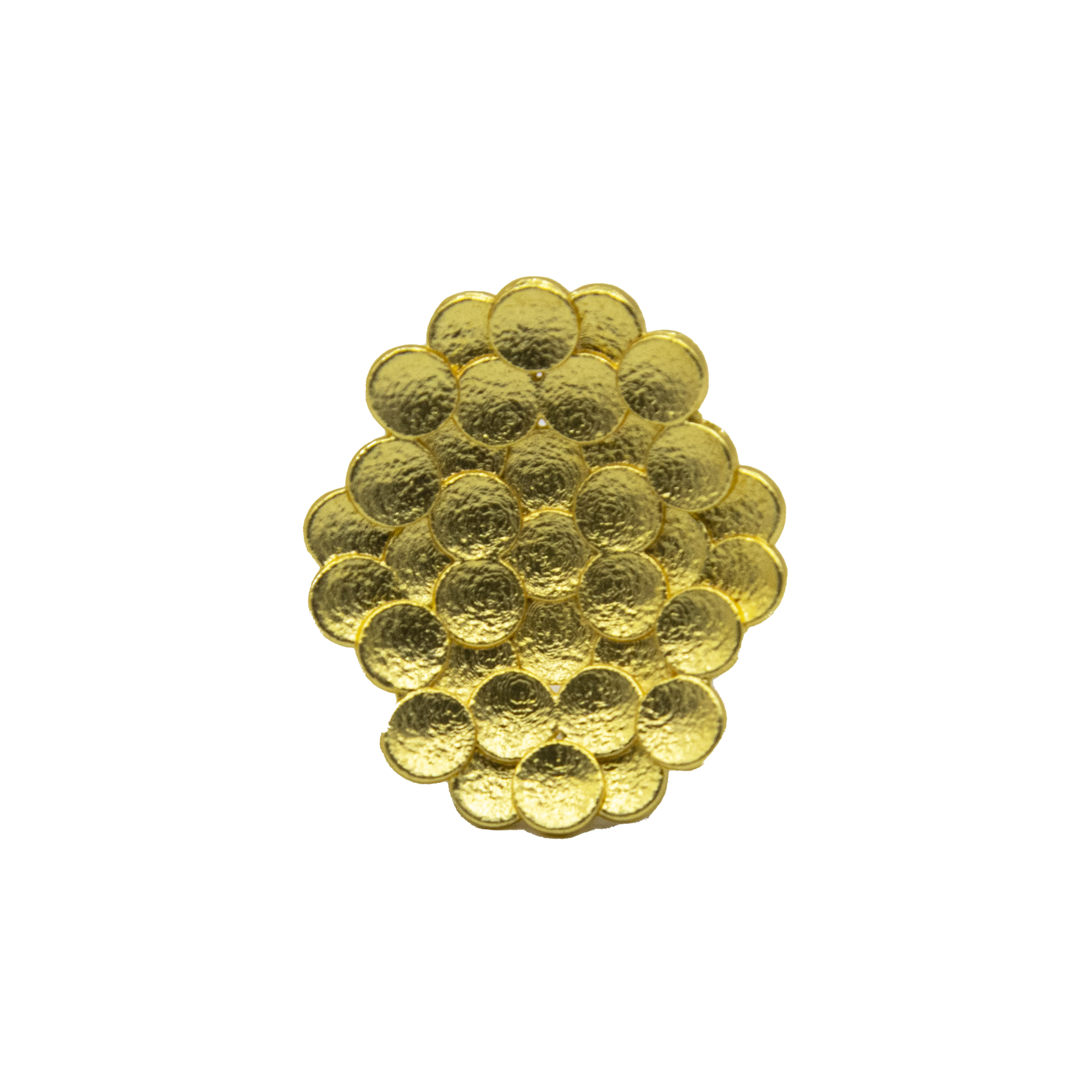Bee Hive Hammered Brass Adjustable Ring