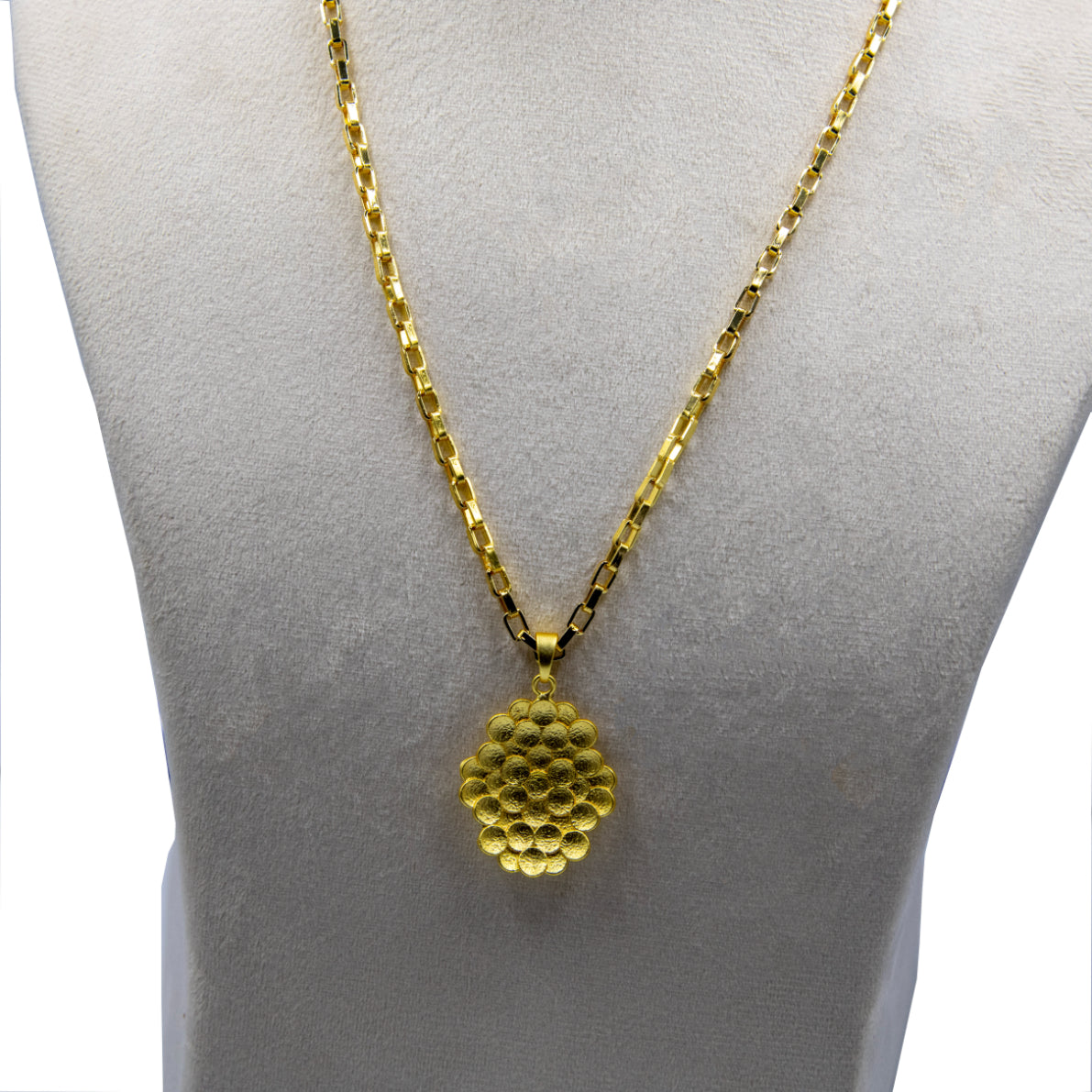 Bee Hive Hammered Brass Pendant