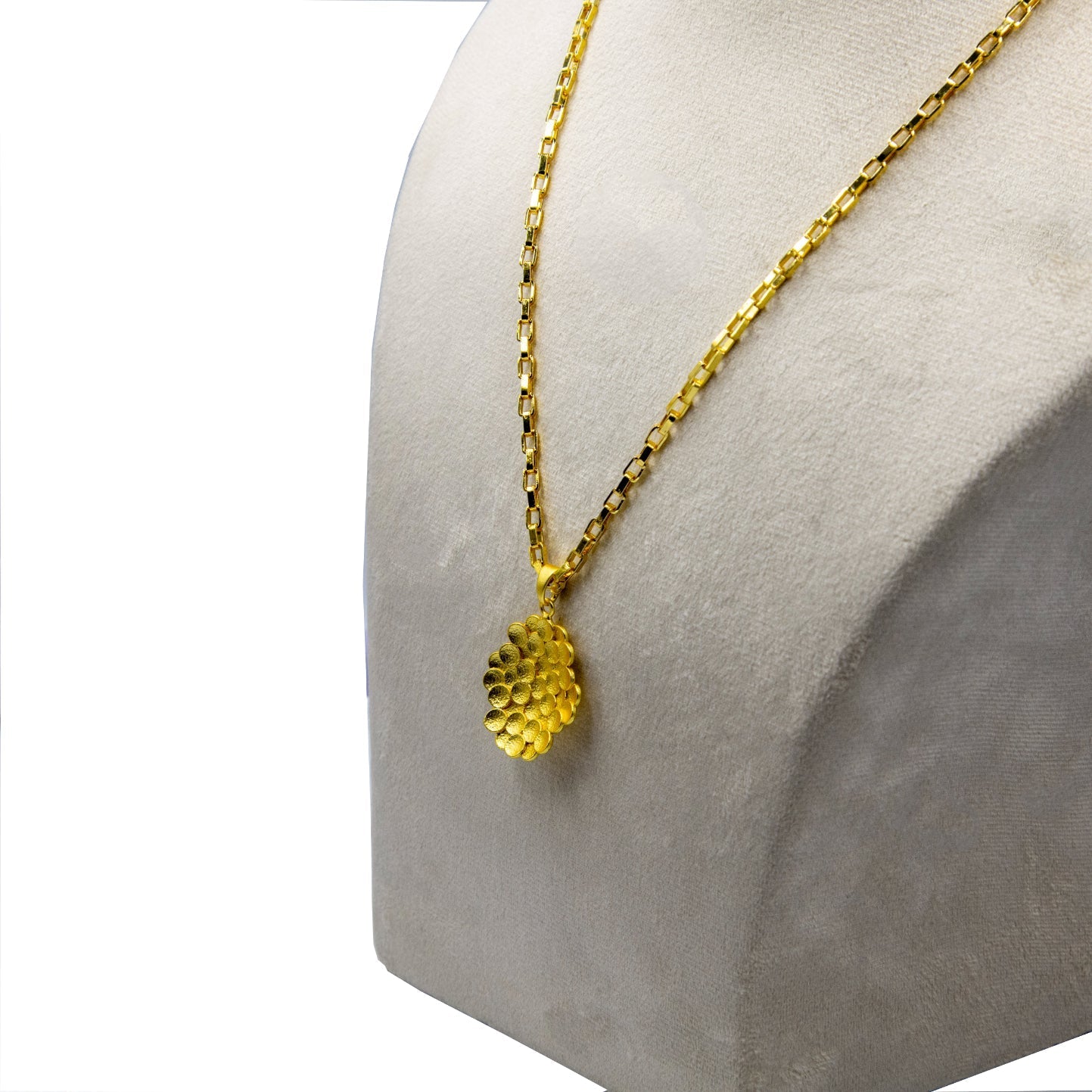 Bee Hive Hammered Brass Pendant