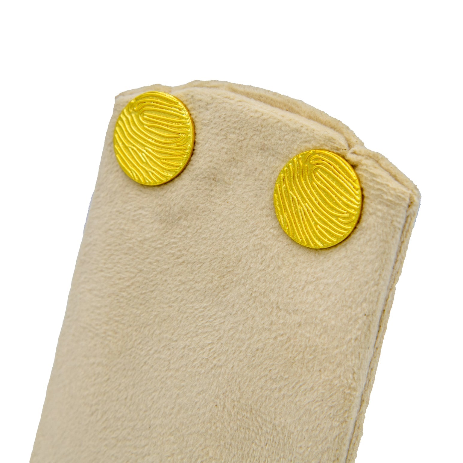 Finger Print Textured Brass Stud Earring