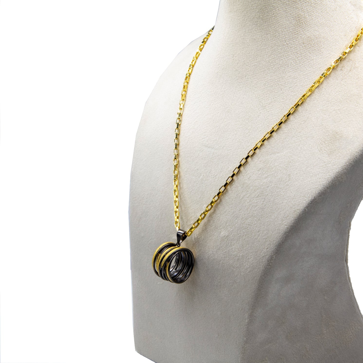 Swirl Wire Brass Pendant