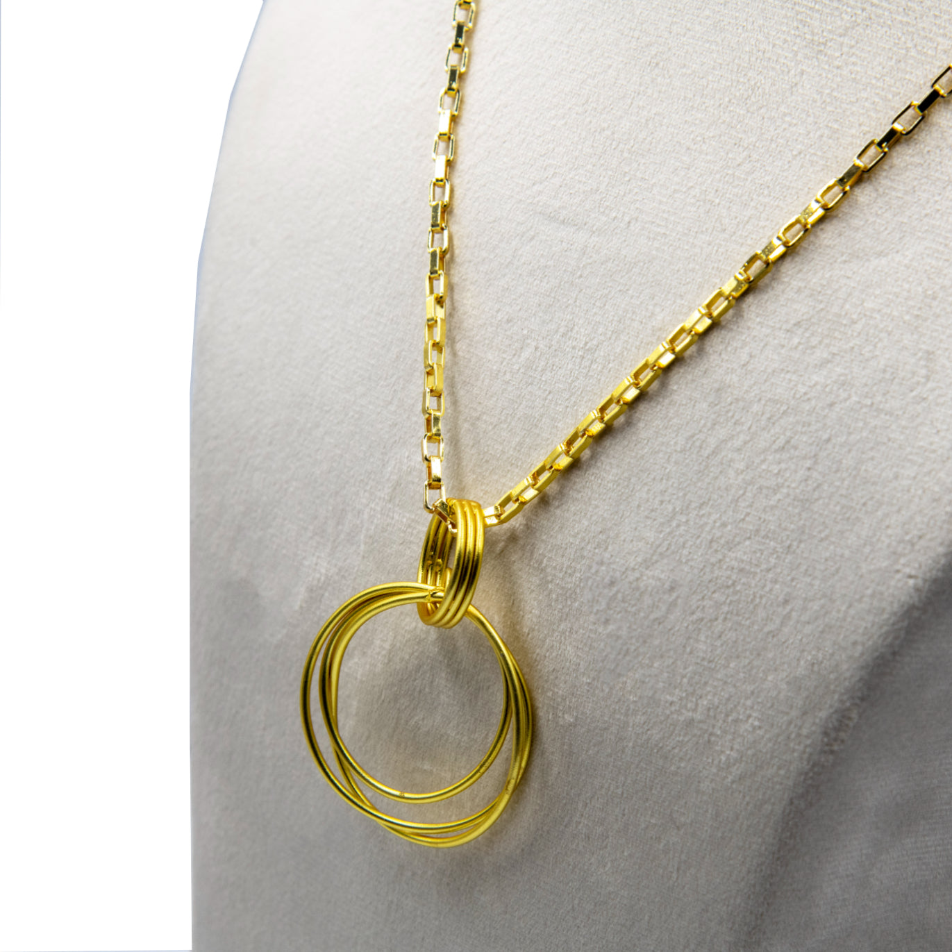 Tri Swirl Wire Brass Pendant