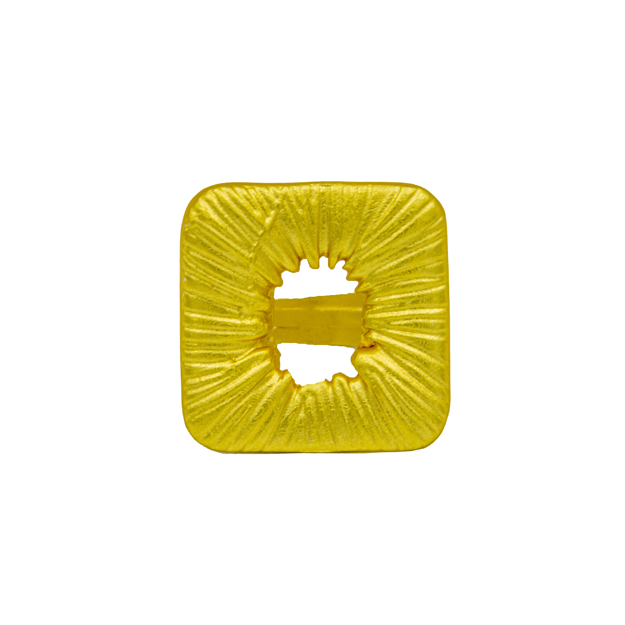 Square Textured Brass Ring