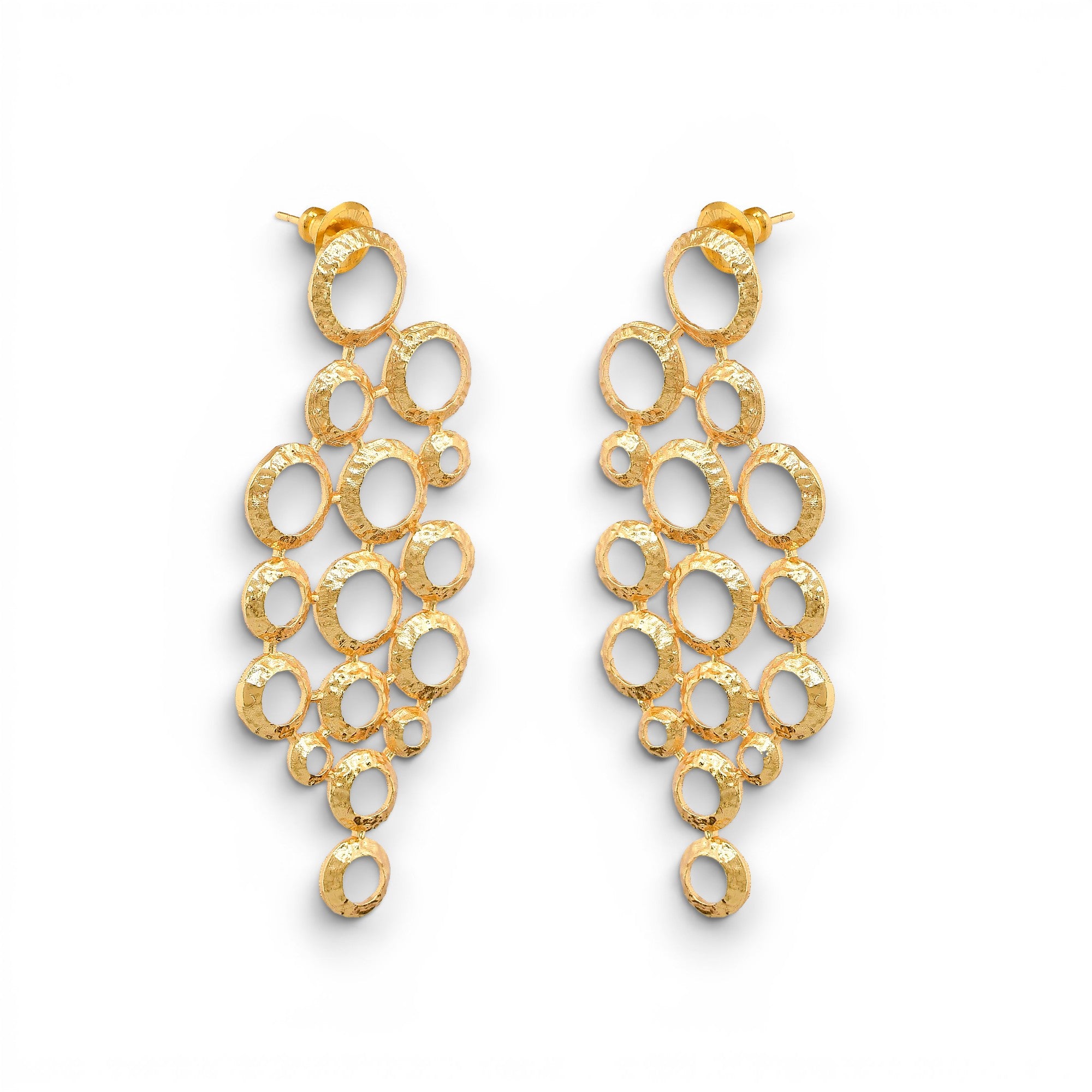Brass Flash Gold Plating Hoops Stud Earring