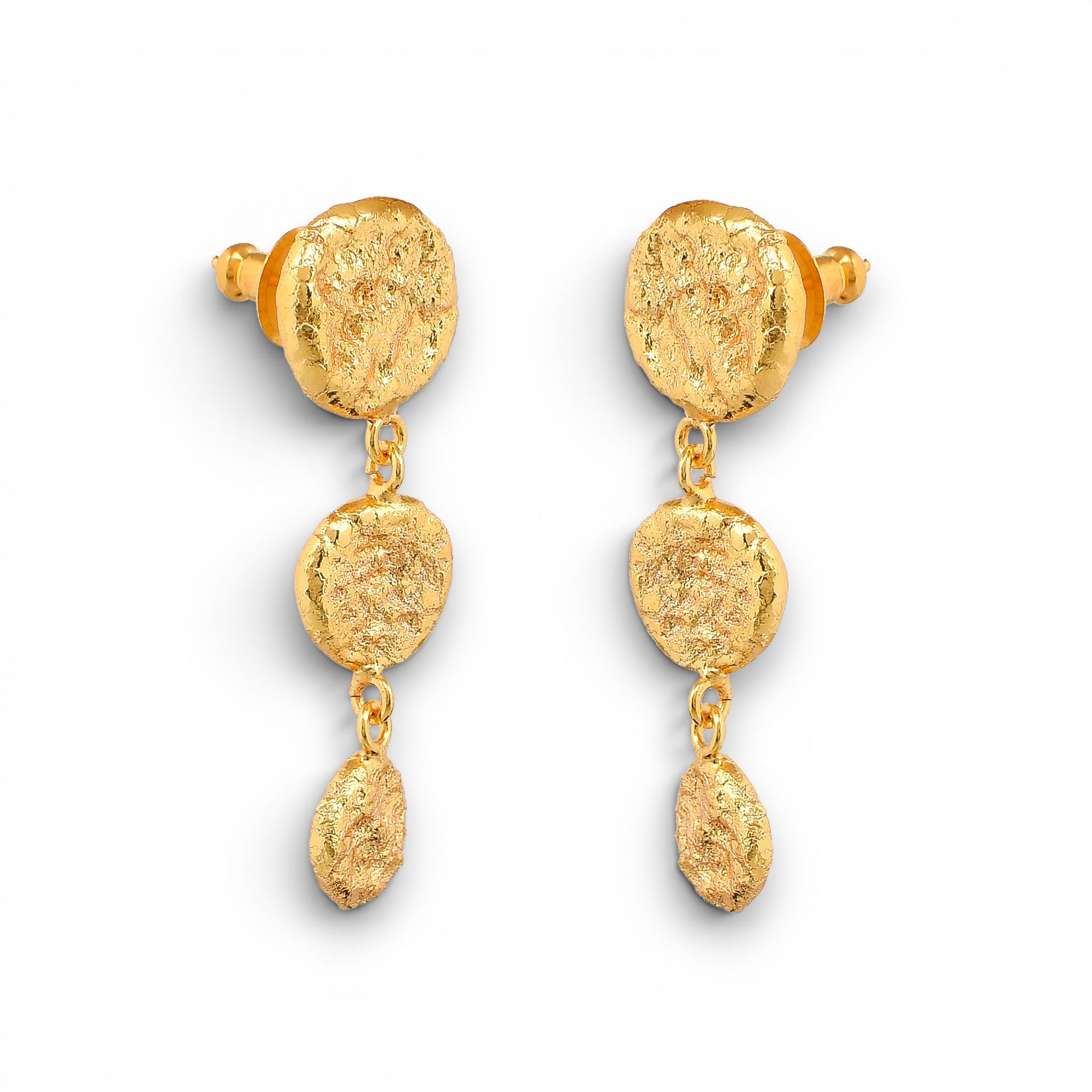 Brass Flash Gold Plating Tempest Stud Earring