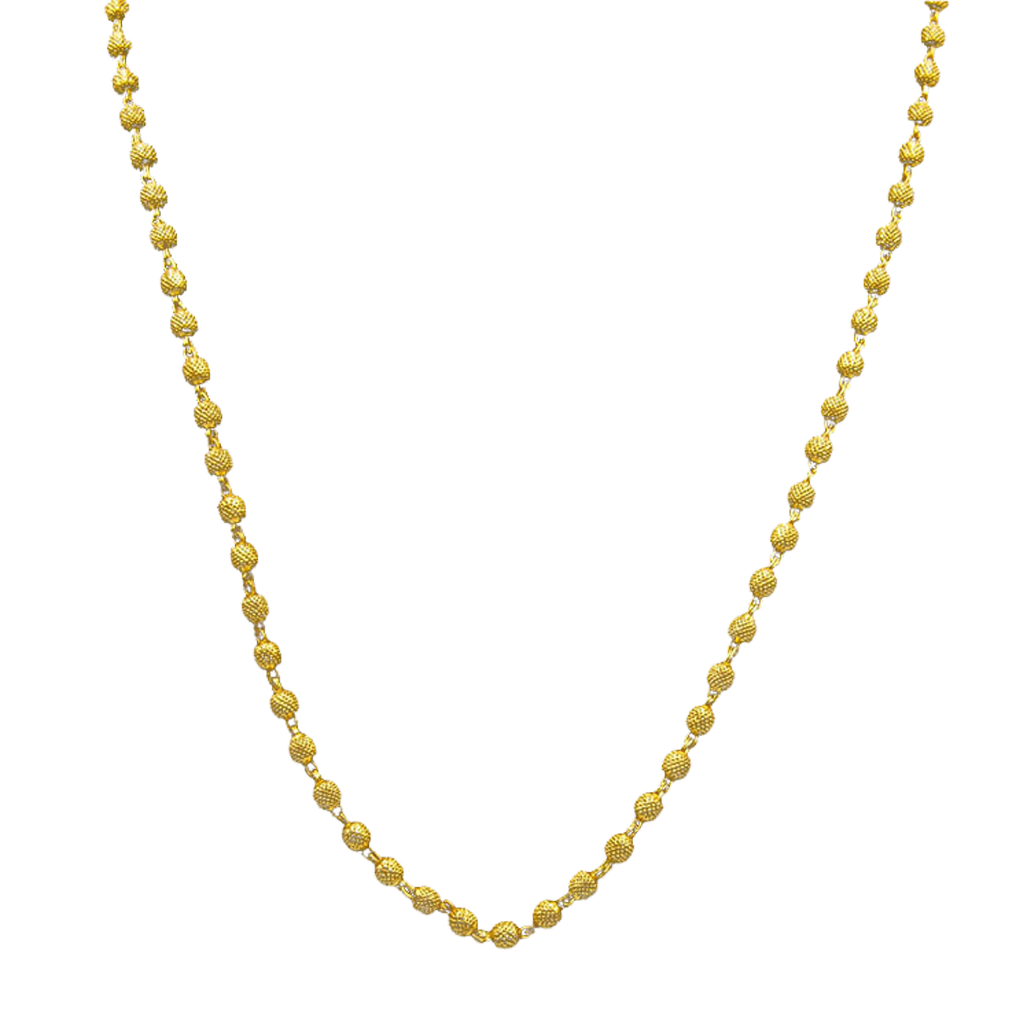 Peppercorn Texture Gold Plated Beads Necklace