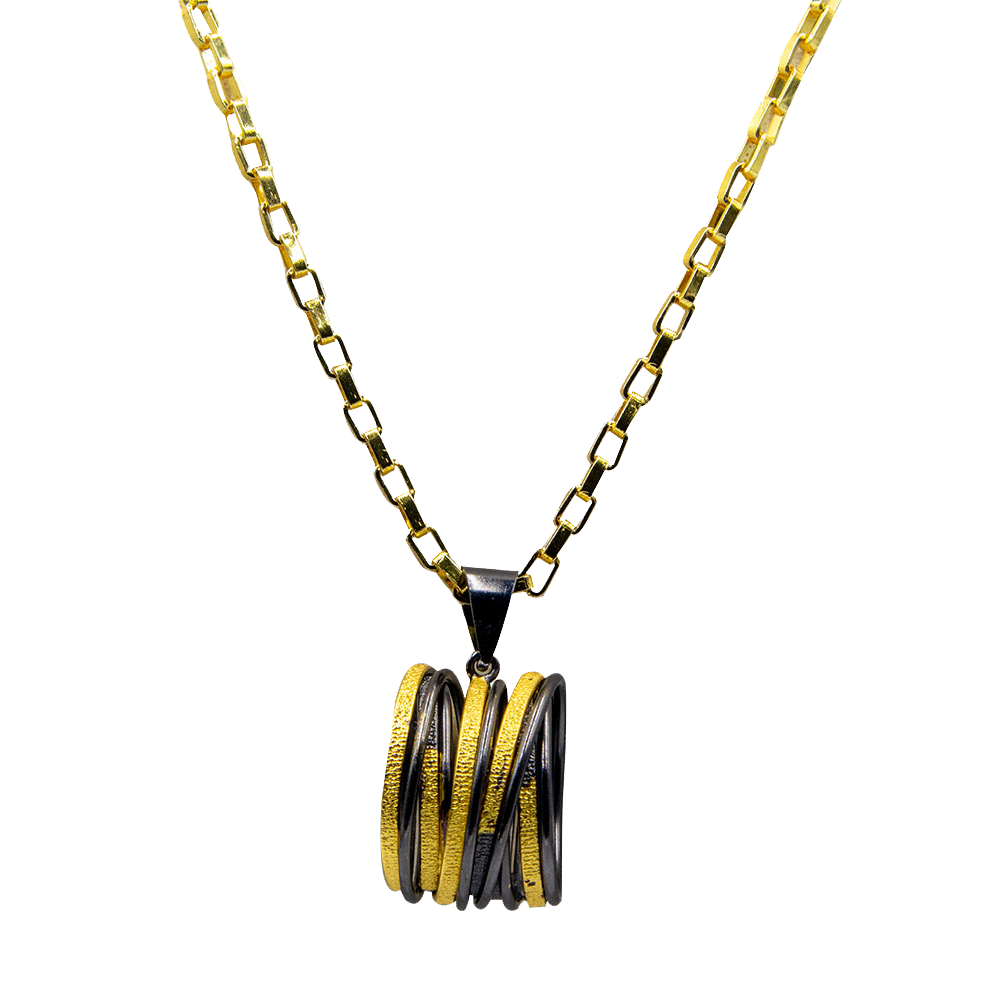 Swirl Wire Brass Pendant