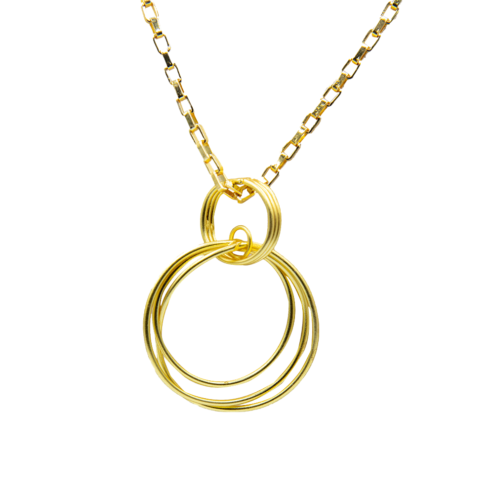 Tri Swirl Wire Brass Pendant