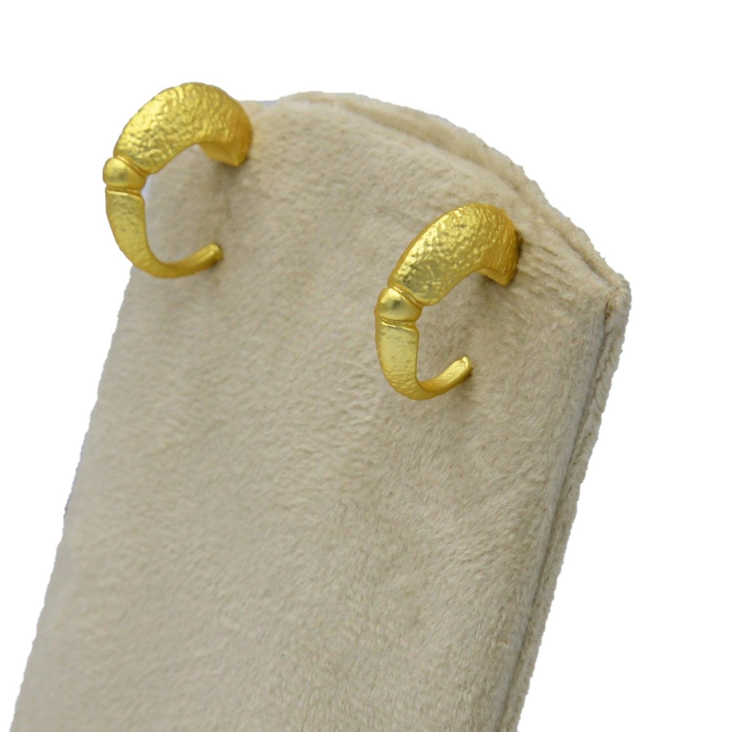 Alien Ship Hoop Flash Gold Plated Stud Earring for Women