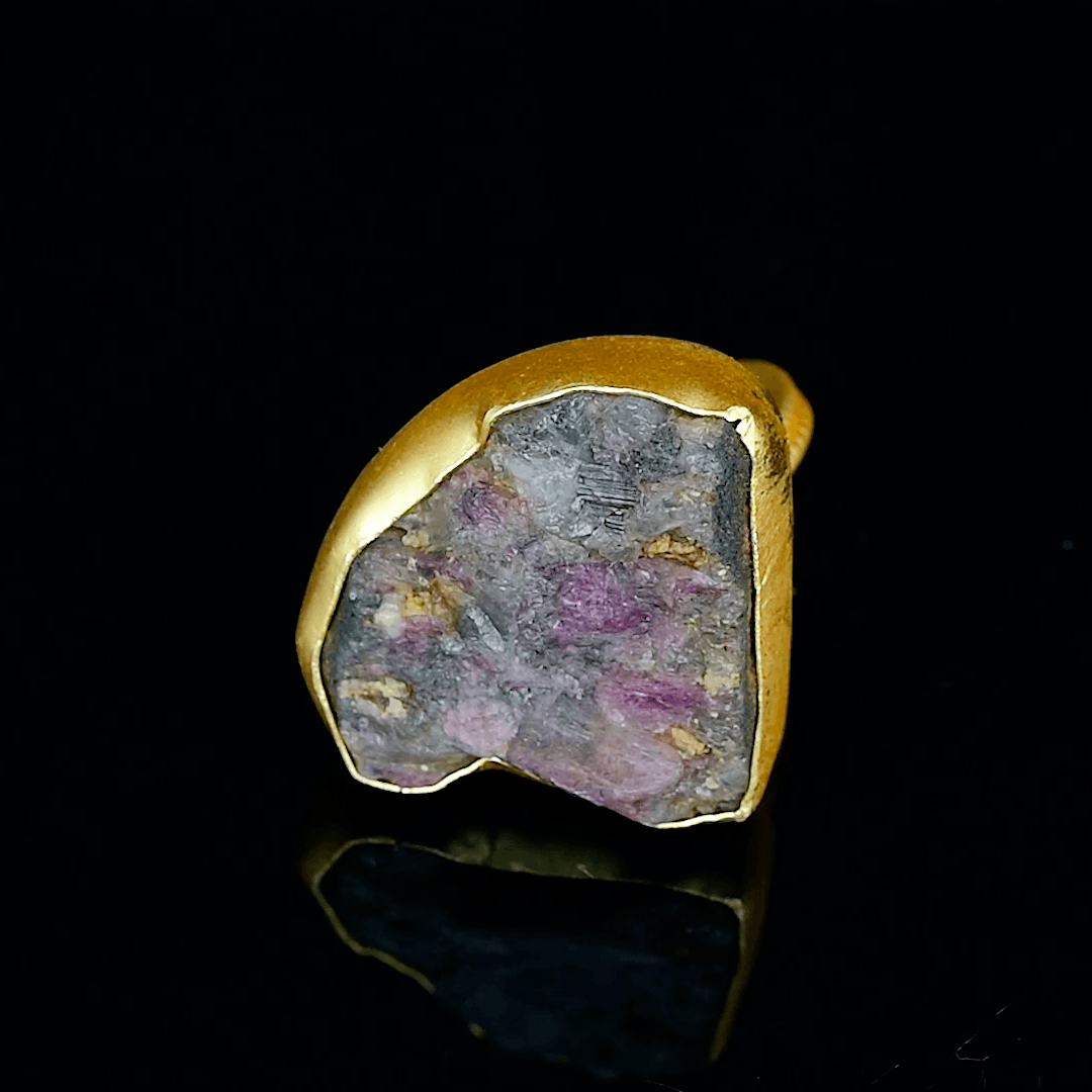 Amethyst Gemstone Adjustable Ring