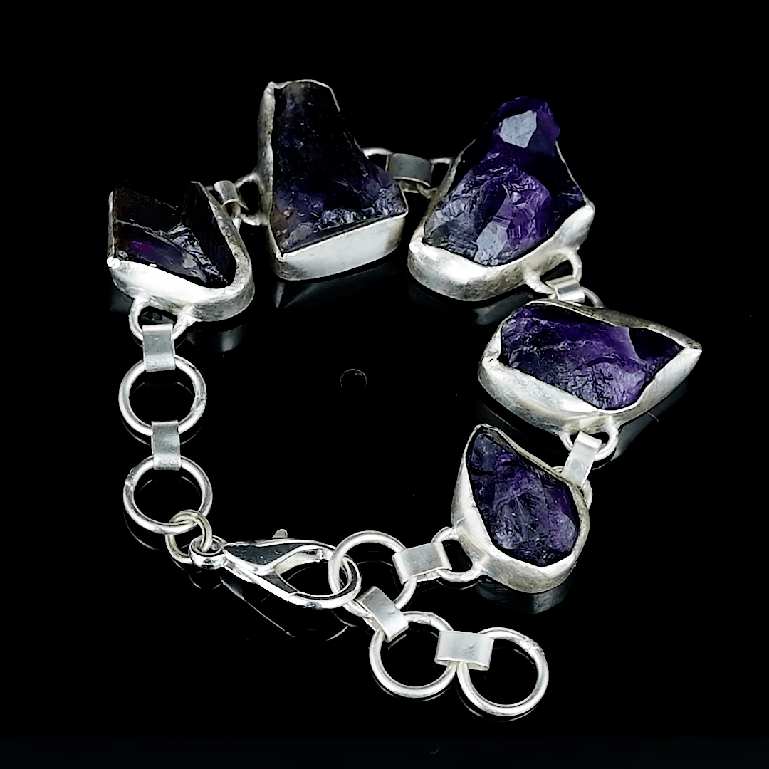 Amethyst Rough Gemstone Bracelet