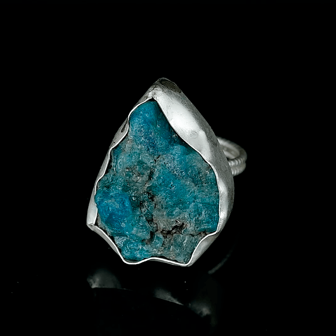 Apatite Rough Gemstone Adjustable Ring