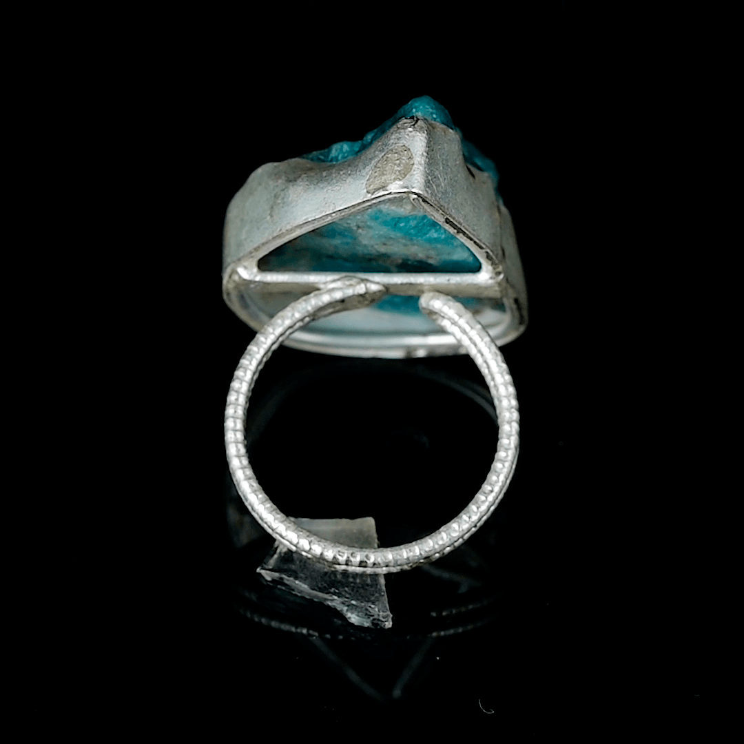 Apatite Rough Gemstone Adjustable Ring