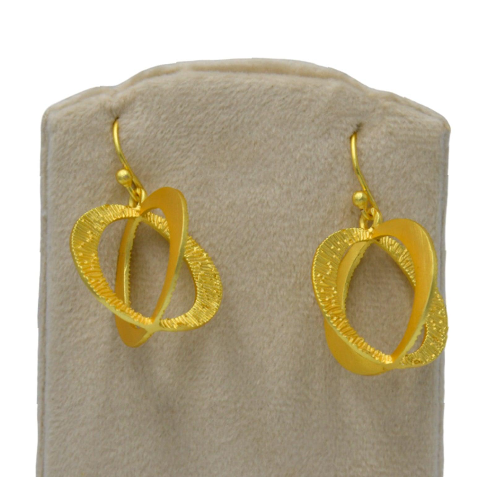 Bangle Designer Gold Plated Brass Hook Earring Jewelry For Women